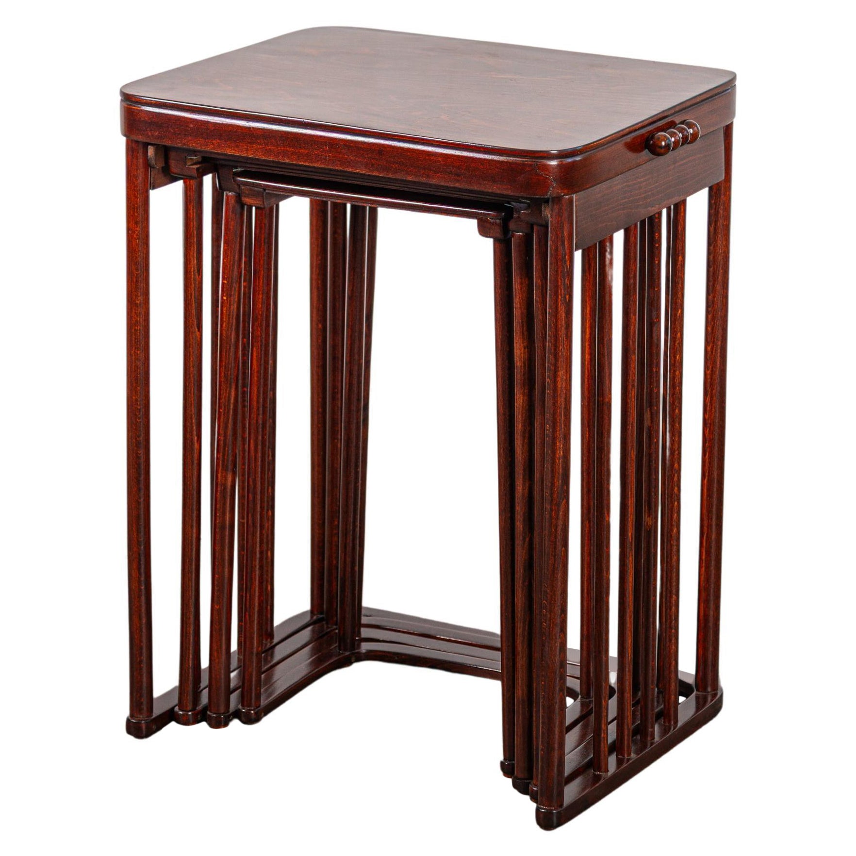 Satz von 4 Beistelltischen aus Buche von Josef Hoffmann für Jacob & Josef Kohn