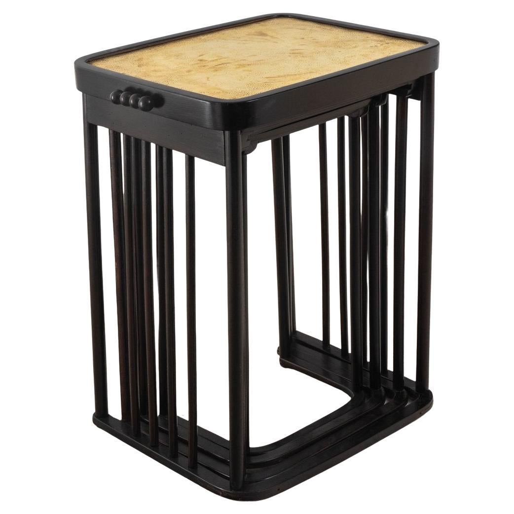 Beech Nesting Tables by Josef Hoffmann for Jacob & Josef Kohn, Set of 4