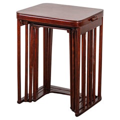 Tables gigognes en hêtre de Josef Hoffmann pour Jacob & Josef Kohn, lot de 4