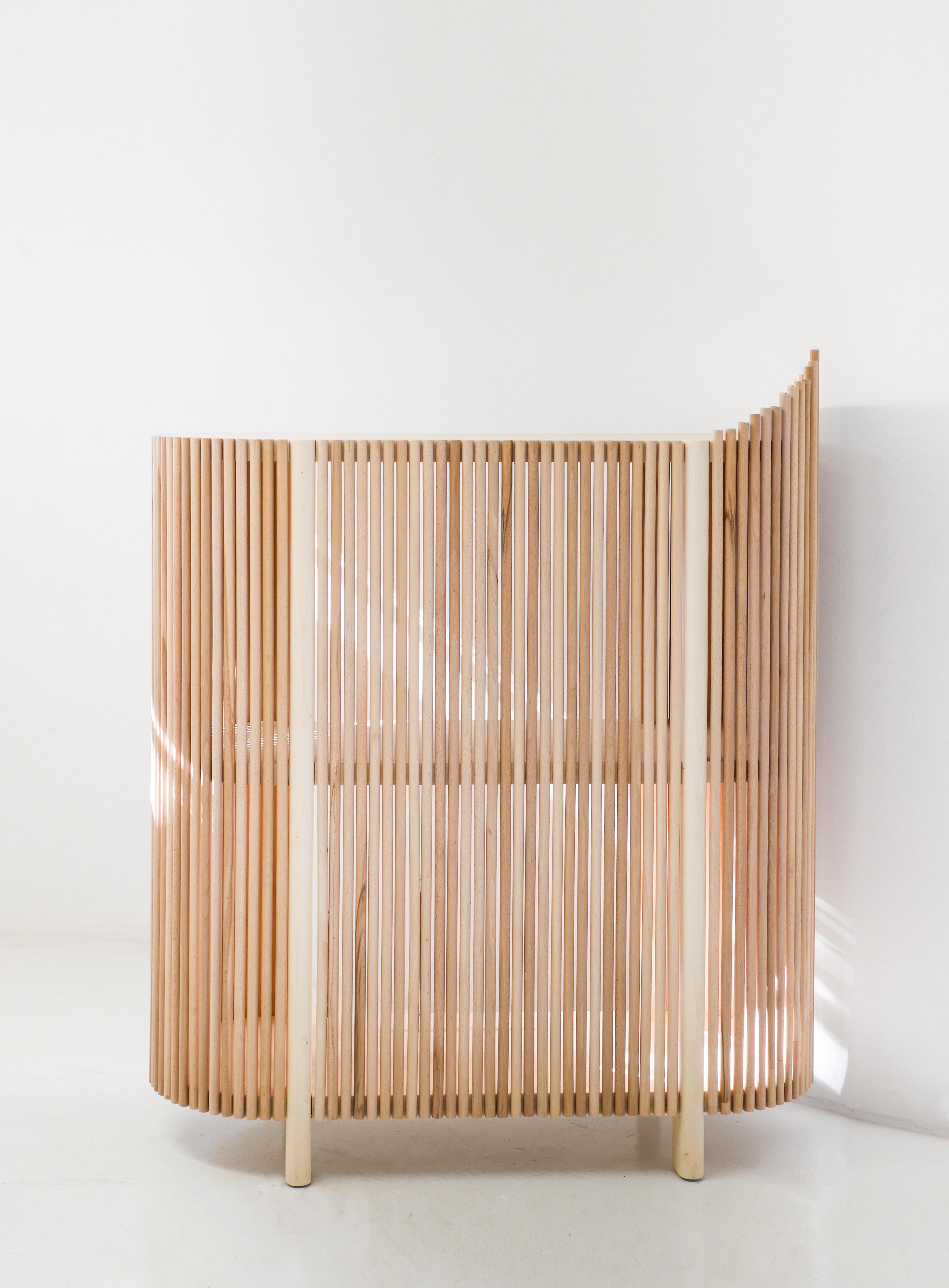 Beech Roseaux Bar Table by Alexandre Labruyère 
Current Production
Dimensions: W 100 x D 40 x H 110 cm
Materials: Sycamore, Beech, Natural Oil Protection.

All furniture is made to order and made to measure. In line with its natural