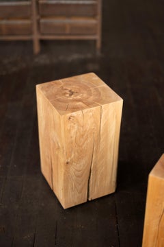 Solid Beech Wood Cube Side Table (12" x 12" x 20" H) by Alabama Sawyer