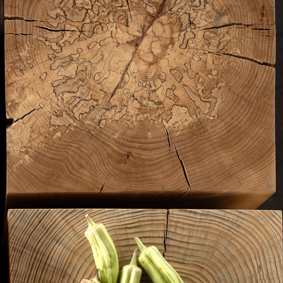 Organique Table d'appoint cube en bois massif de Beeche (15