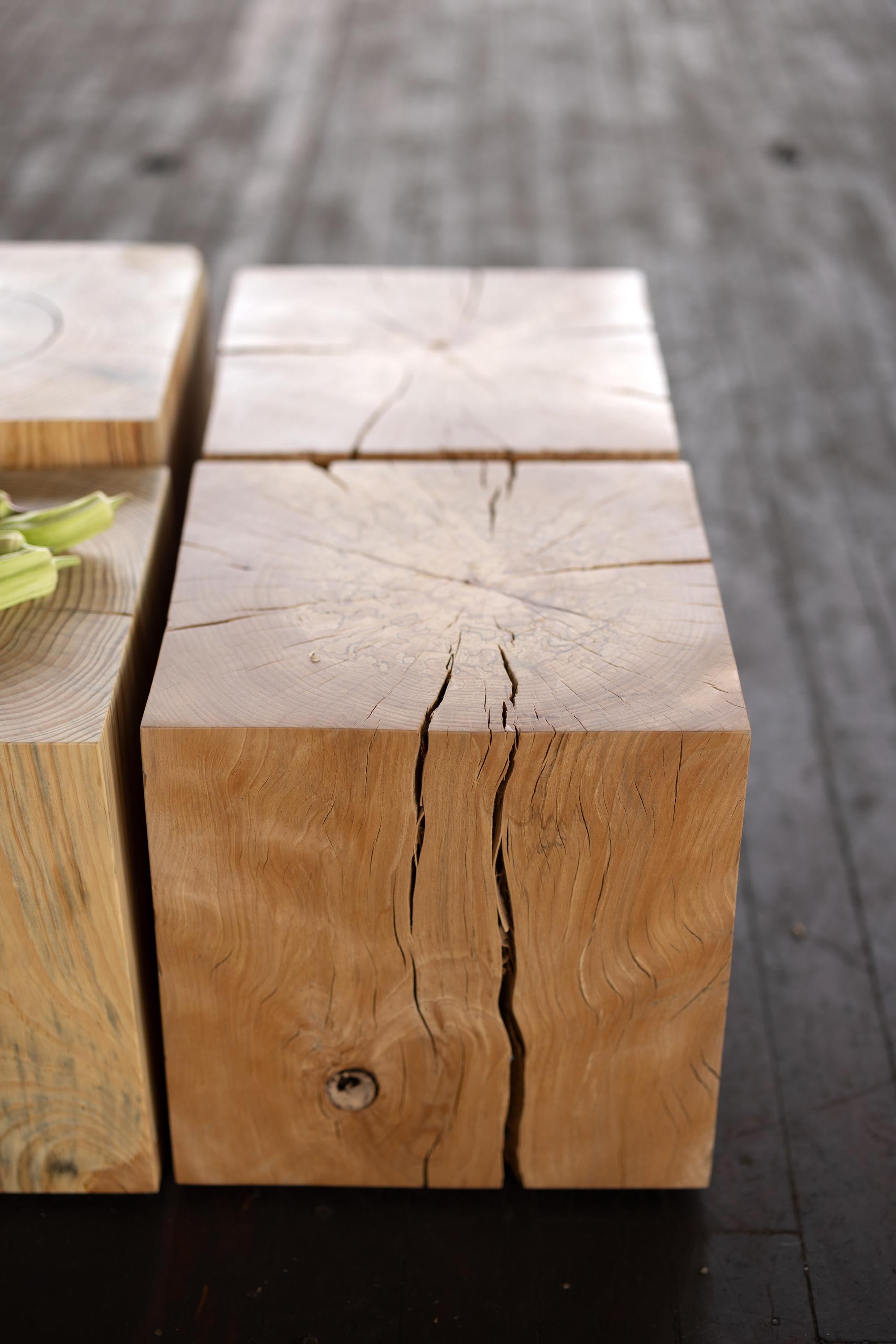 Américain Table d'appoint cube en bois massif de Beeche (15