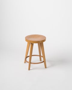 Tabouret en hêtre de Stella, France, années 1950