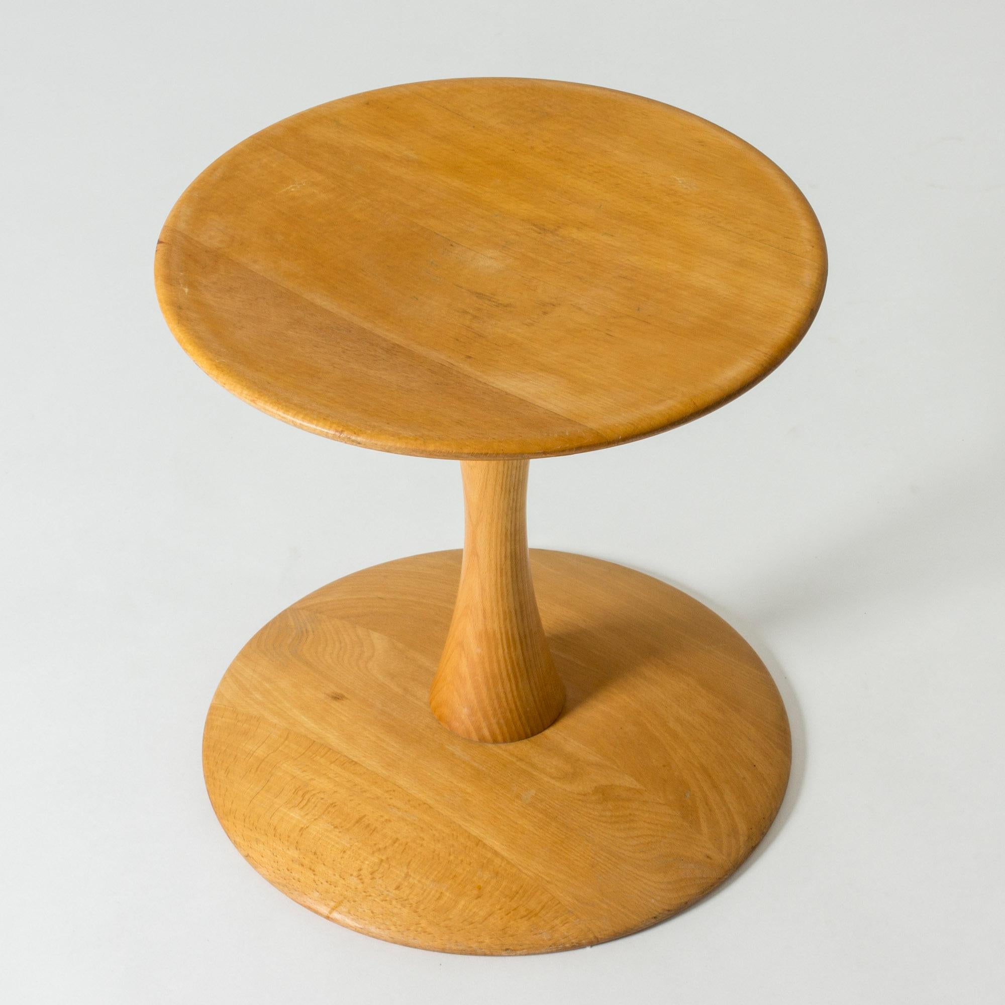 Lovely “Toad stool” or “Trisserne” stool by Nanna Ditzel. Made from beech, in a friendly graphic design. Can be used as a seat or a small side table.


The base diameter is 42 cm, while the top is 39 cm.