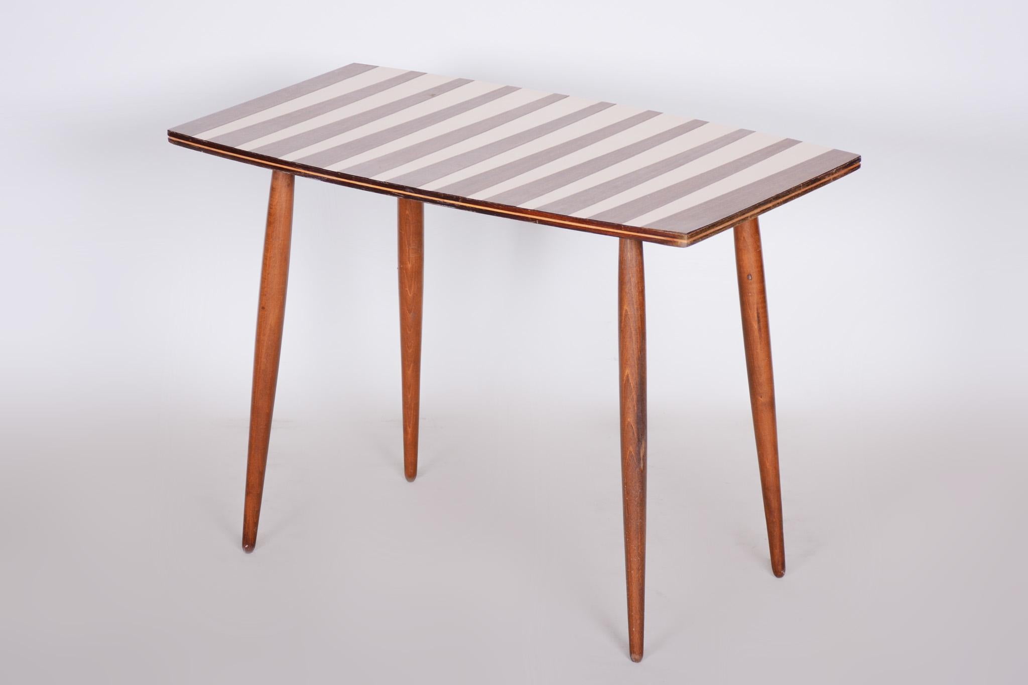 Mid-20th Century Beech Table, Czech Midcentury, Preserved in Original Condition, 1950s For Sale