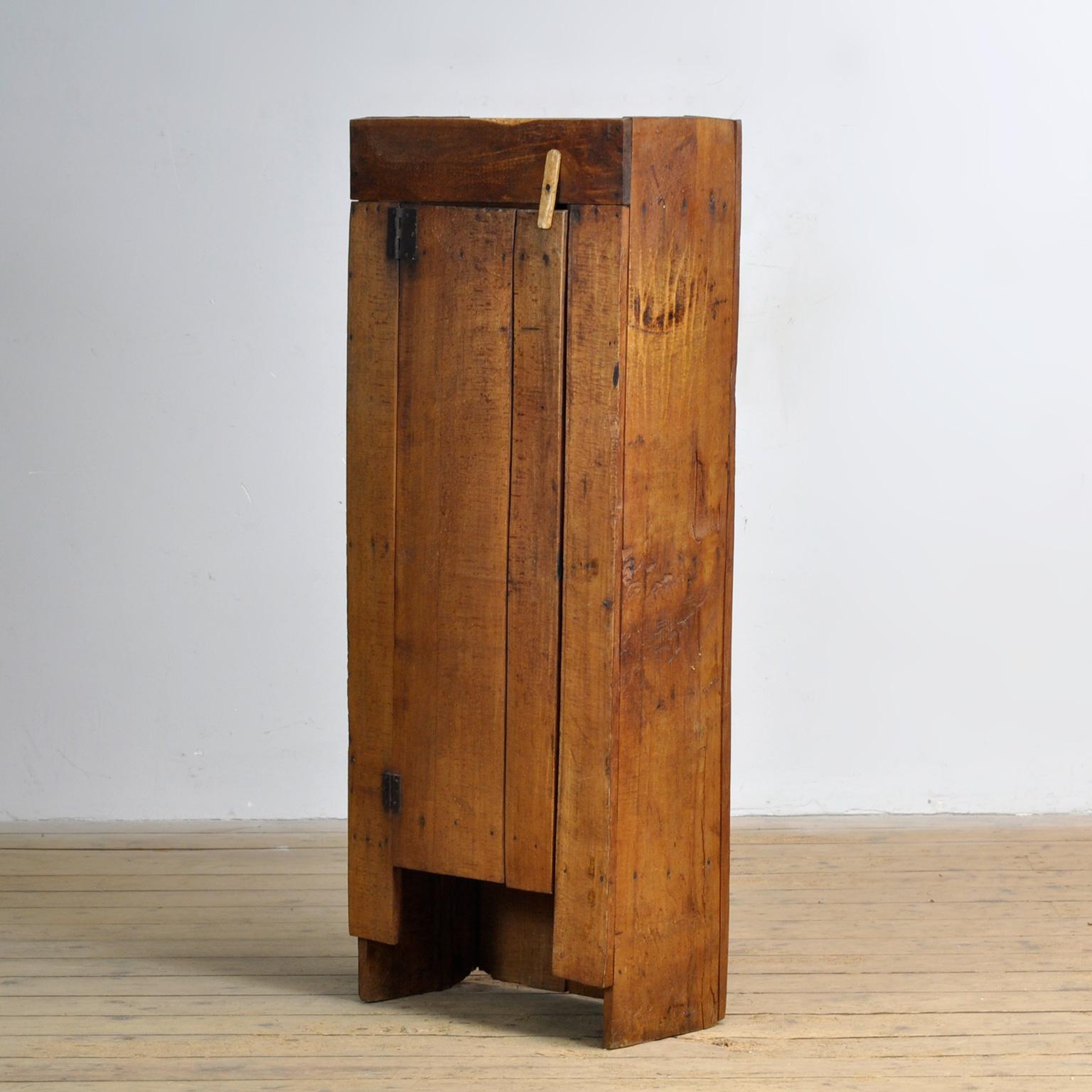 Romanian beech wabi sabi cabinet, 1850s For Sale