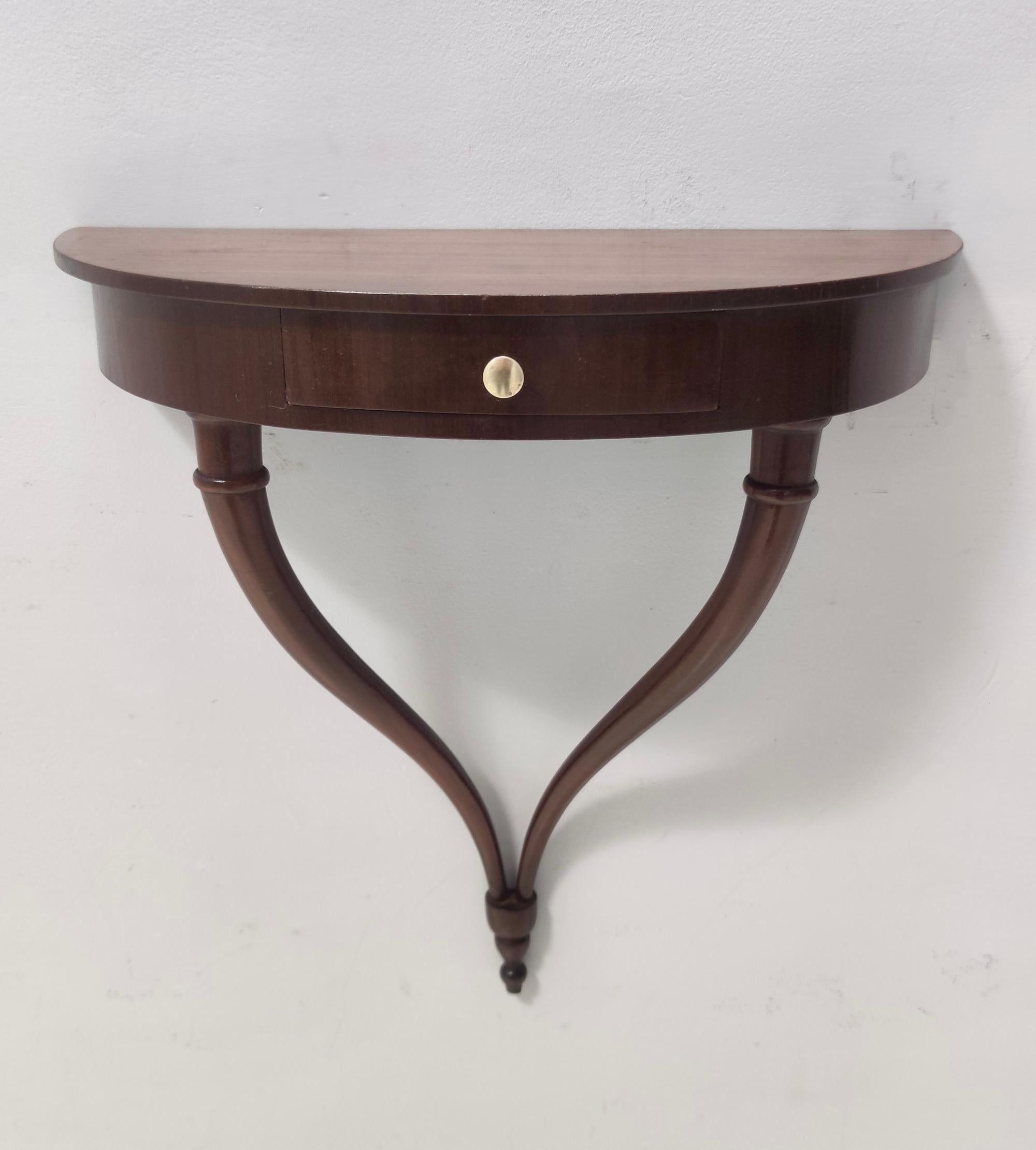 Italian Beech Wall-Mounted Console Table / Nightstand attr. to Guglielmo Ulrich, Italy
