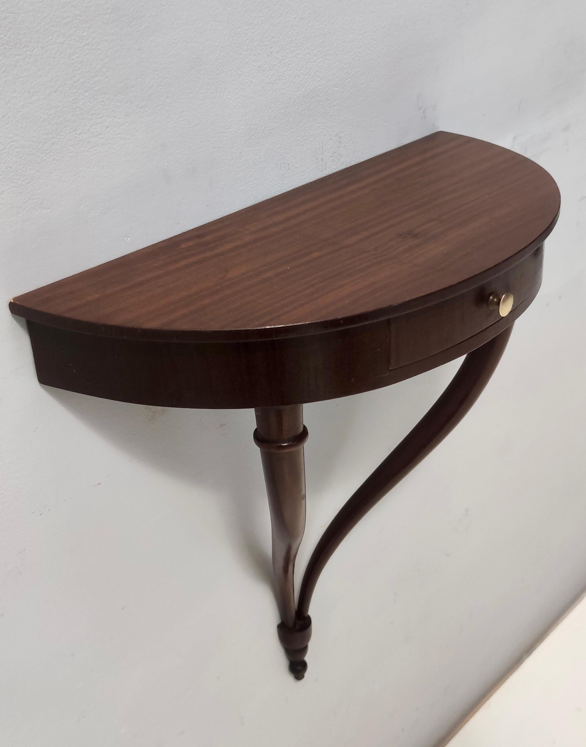 Mid-20th Century Beech Wall-Mounted Console Table / Nightstand attr. to Guglielmo Ulrich, Italy