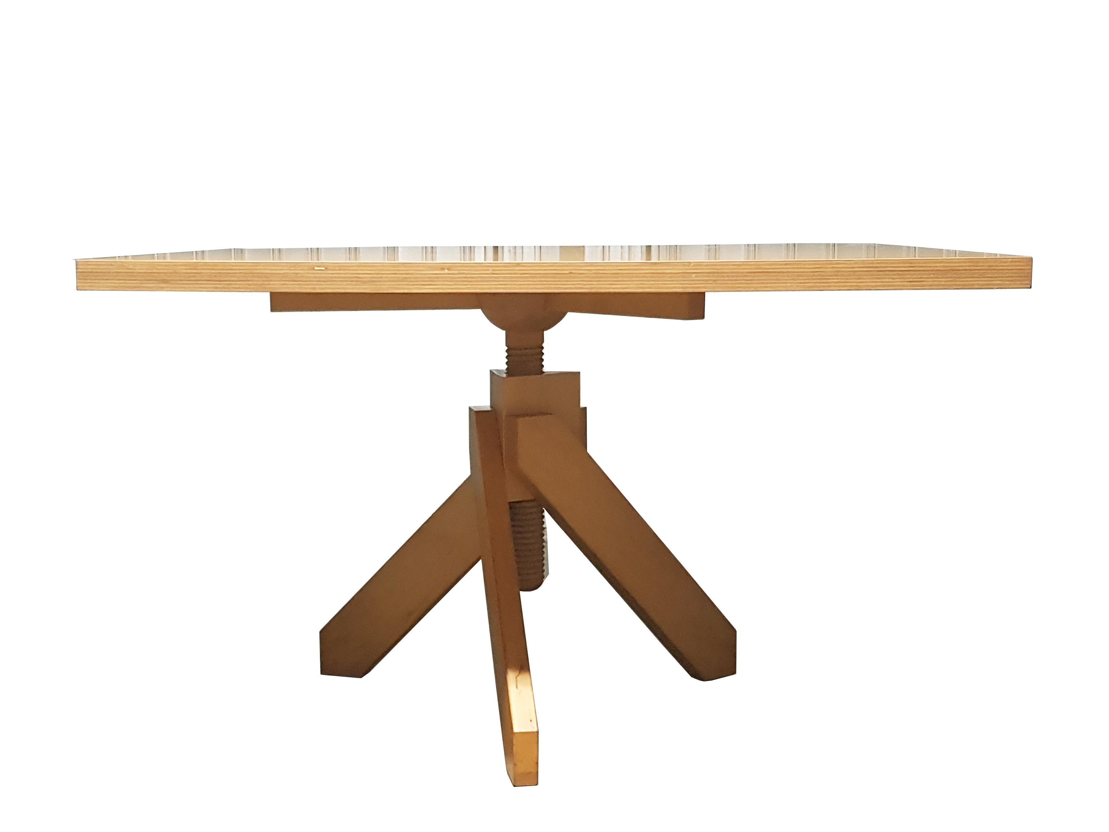 Beech Wood 1980s Adjustable Table Vidun by v. Magistretti for De Padova 5