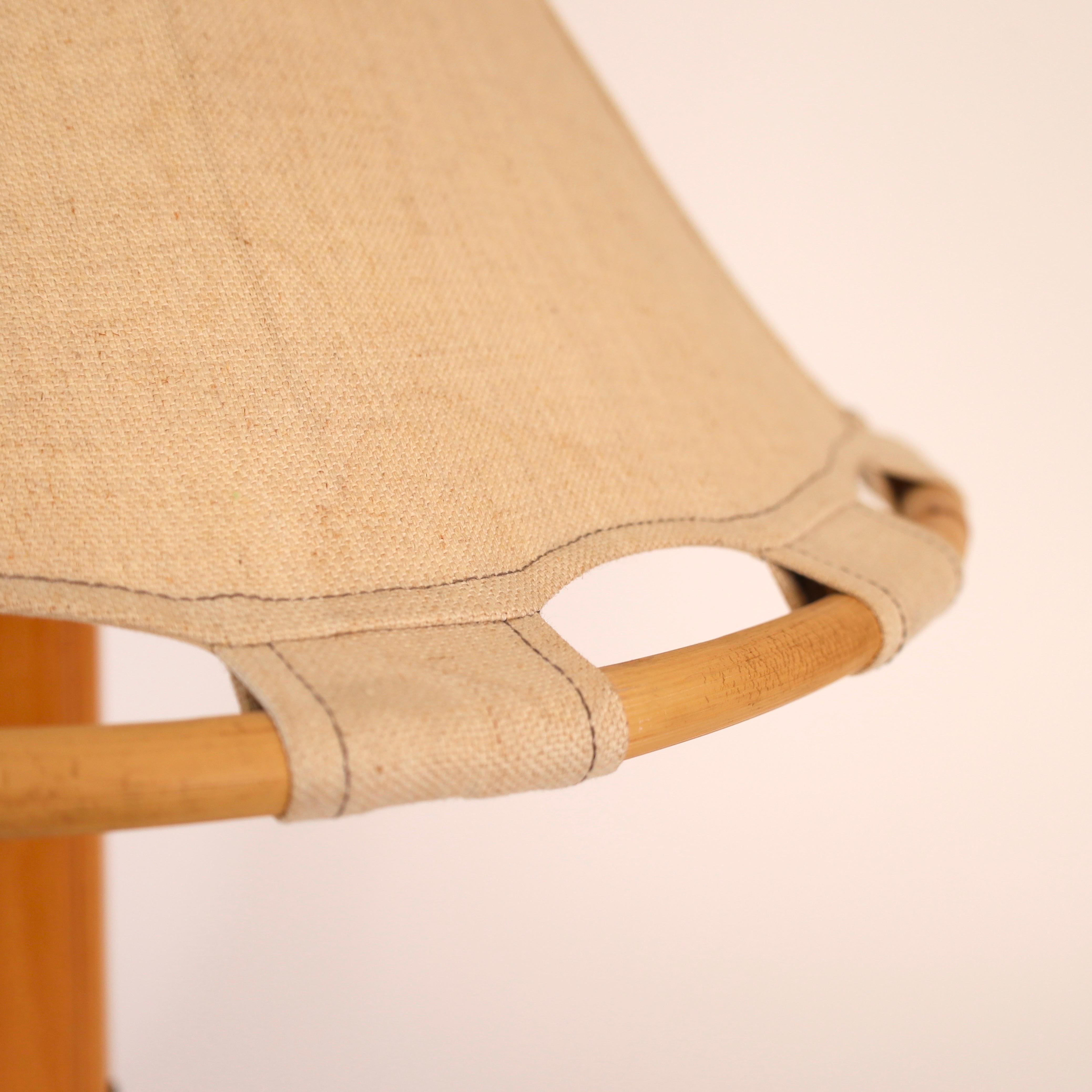 Lampe de bureau en bois de hêtre et toile d'Anna Ehrner pour Atelje Lyktan, 1970, Suède en vente 3