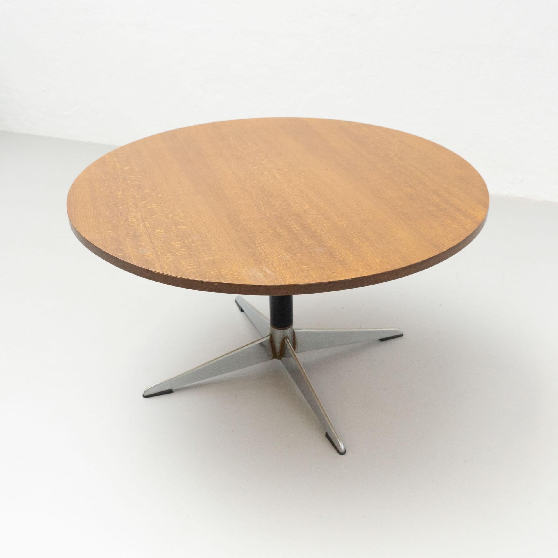 Mid-Century Modern Beechwood and Metal Side Table, circa 1960