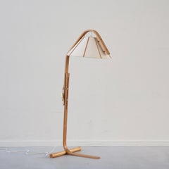 Beech Wood Floor Lamp by Jan Wickelgren for Aneta, 1970s, Sweden