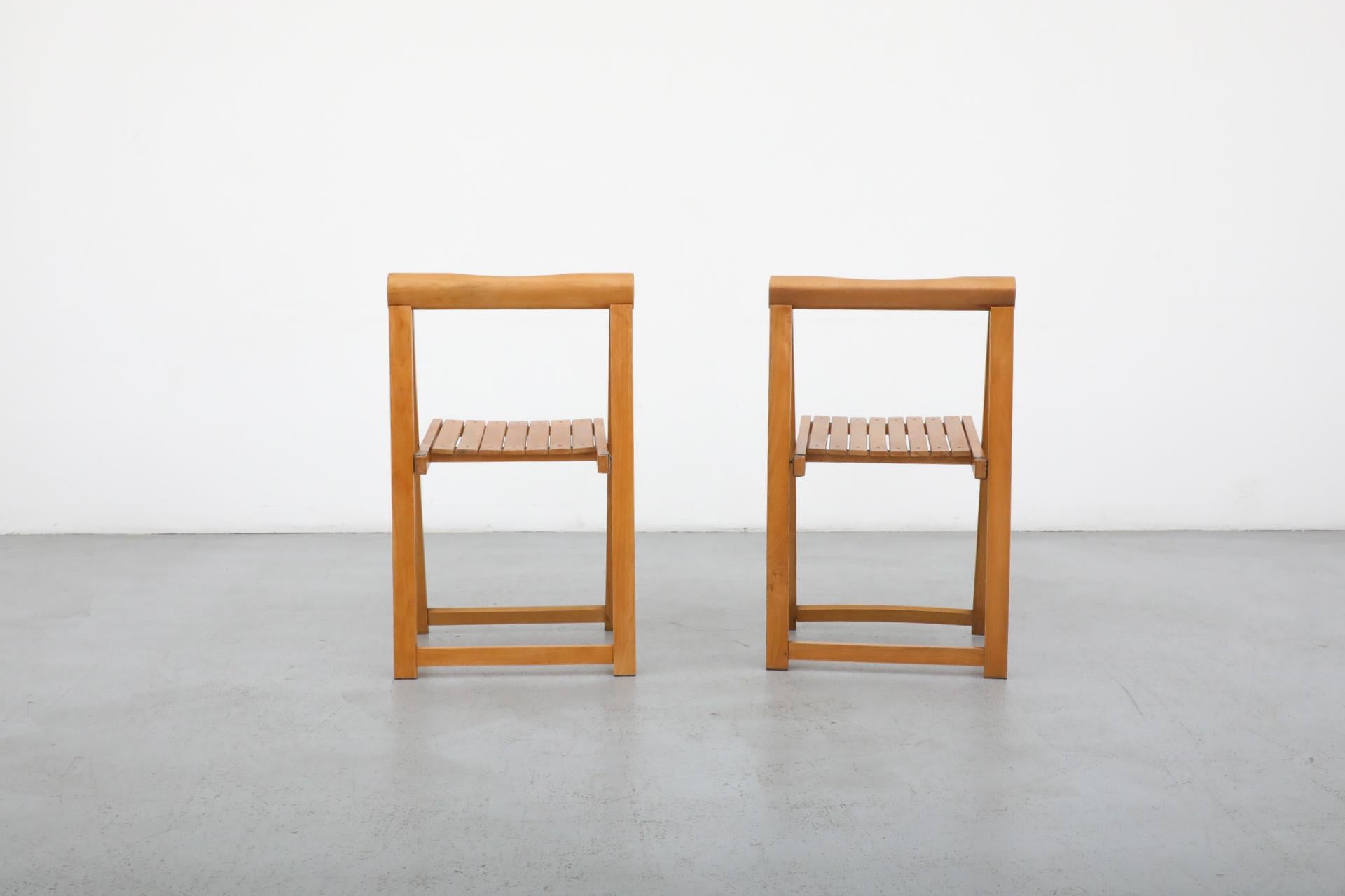 Sillas plegables de madera de haya de Aldo Jacober para Alberto Bazzani, 1960 Italiano