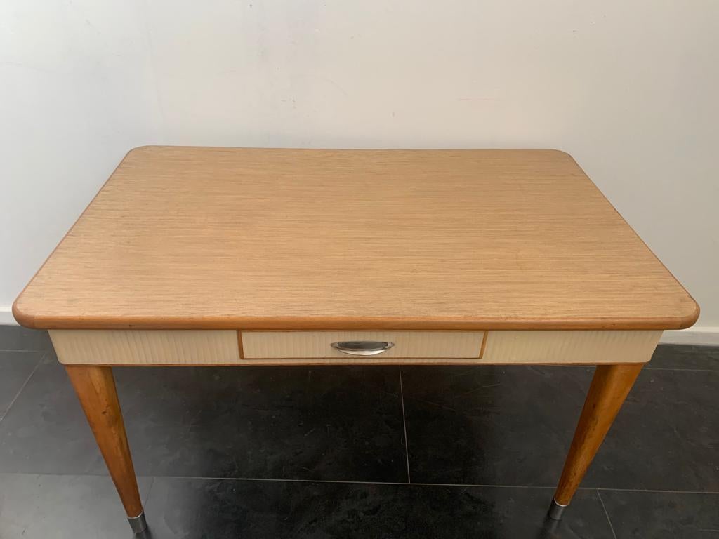 Mid-Century Modern Beech Wood Kitchen Table