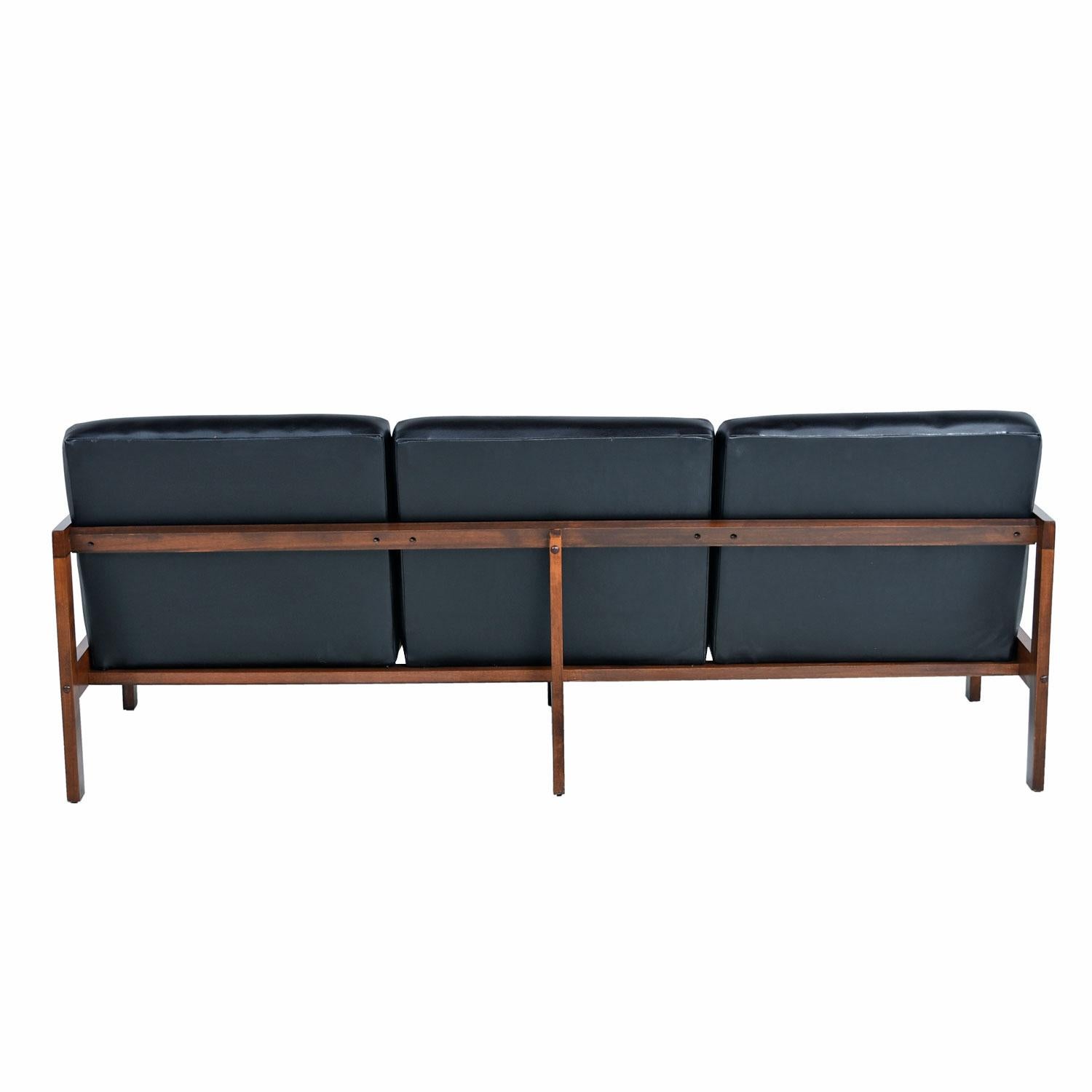 black mid century couch