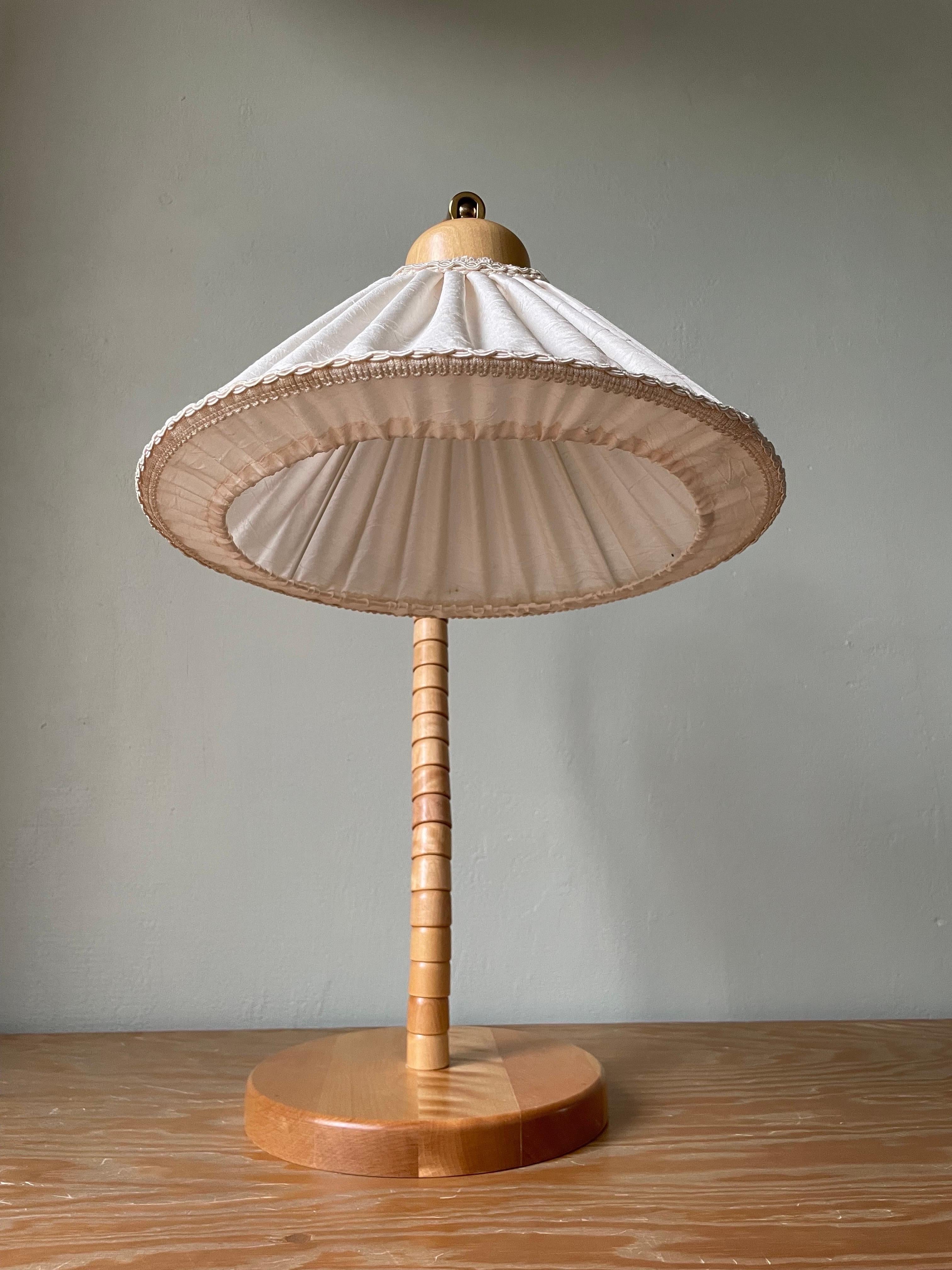 Markslöjd Beech Wood Swedish Modern Art Deco Lamp, 1960s 4