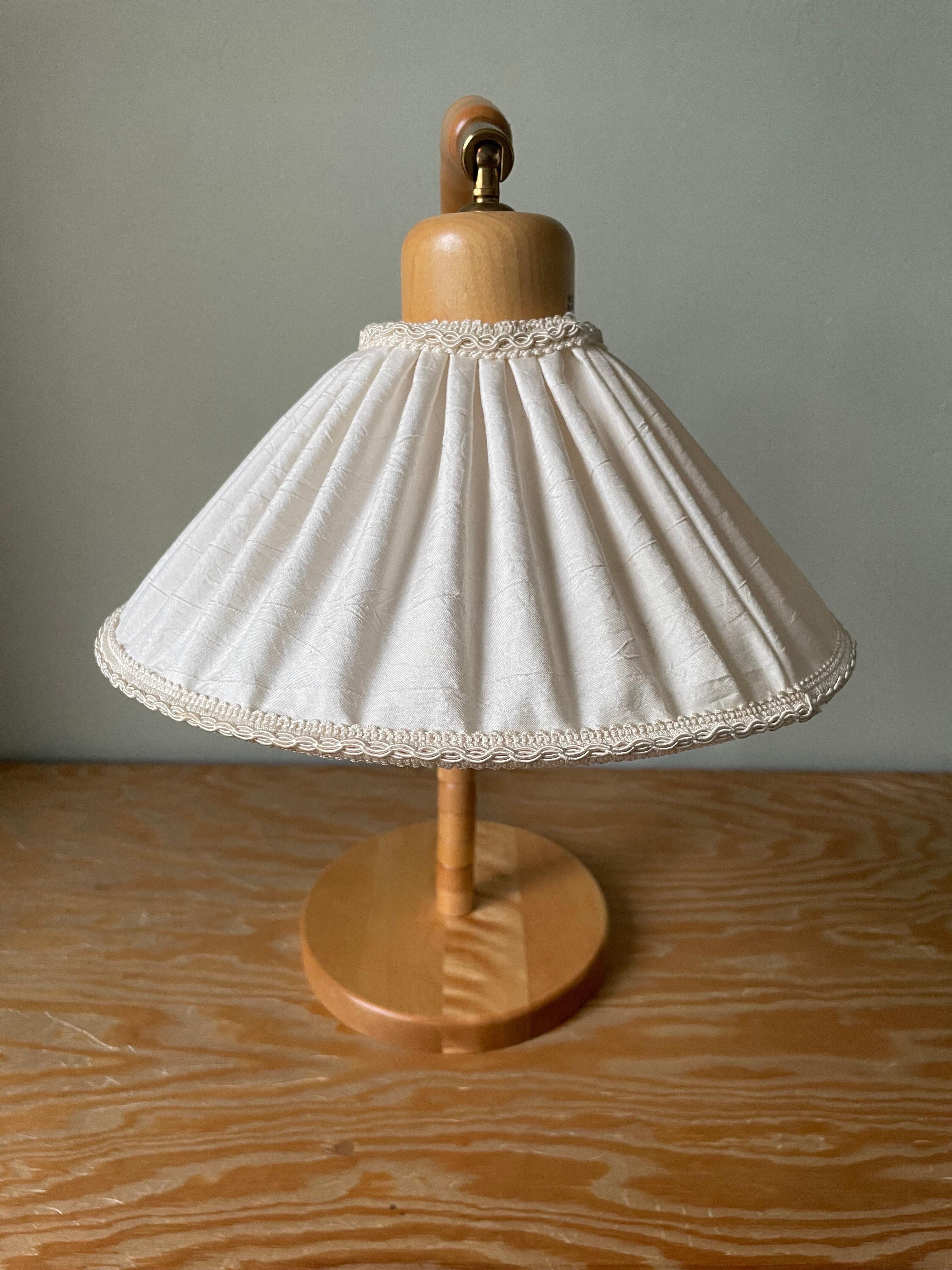 Markslöjd Beech Wood Swedish Modern Art Deco Lamp, 1960s 5