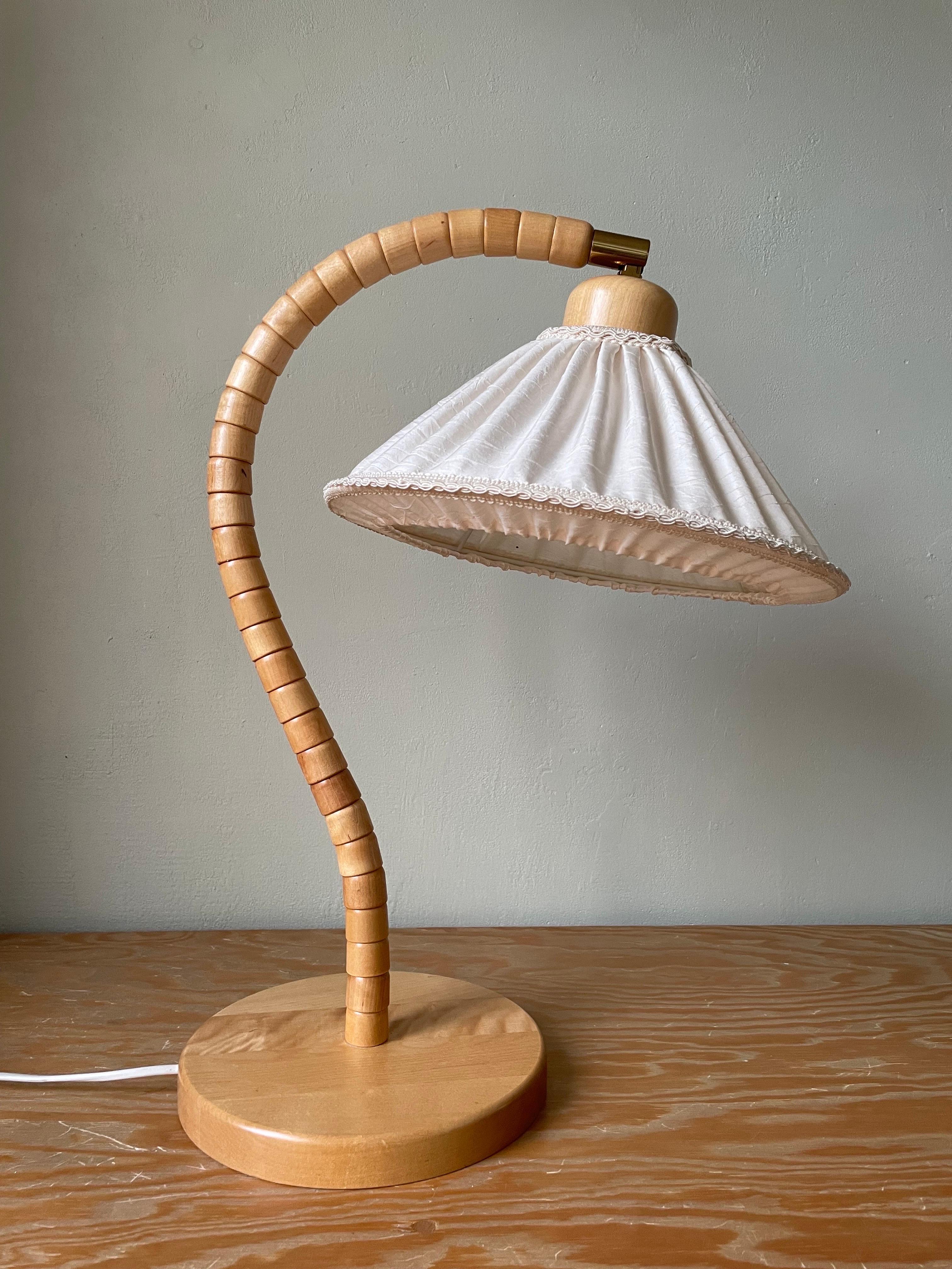Markslöjd Beech Wood Swedish Modern Art Deco Lamp, 1960s In Good Condition For Sale In Copenhagen, DK