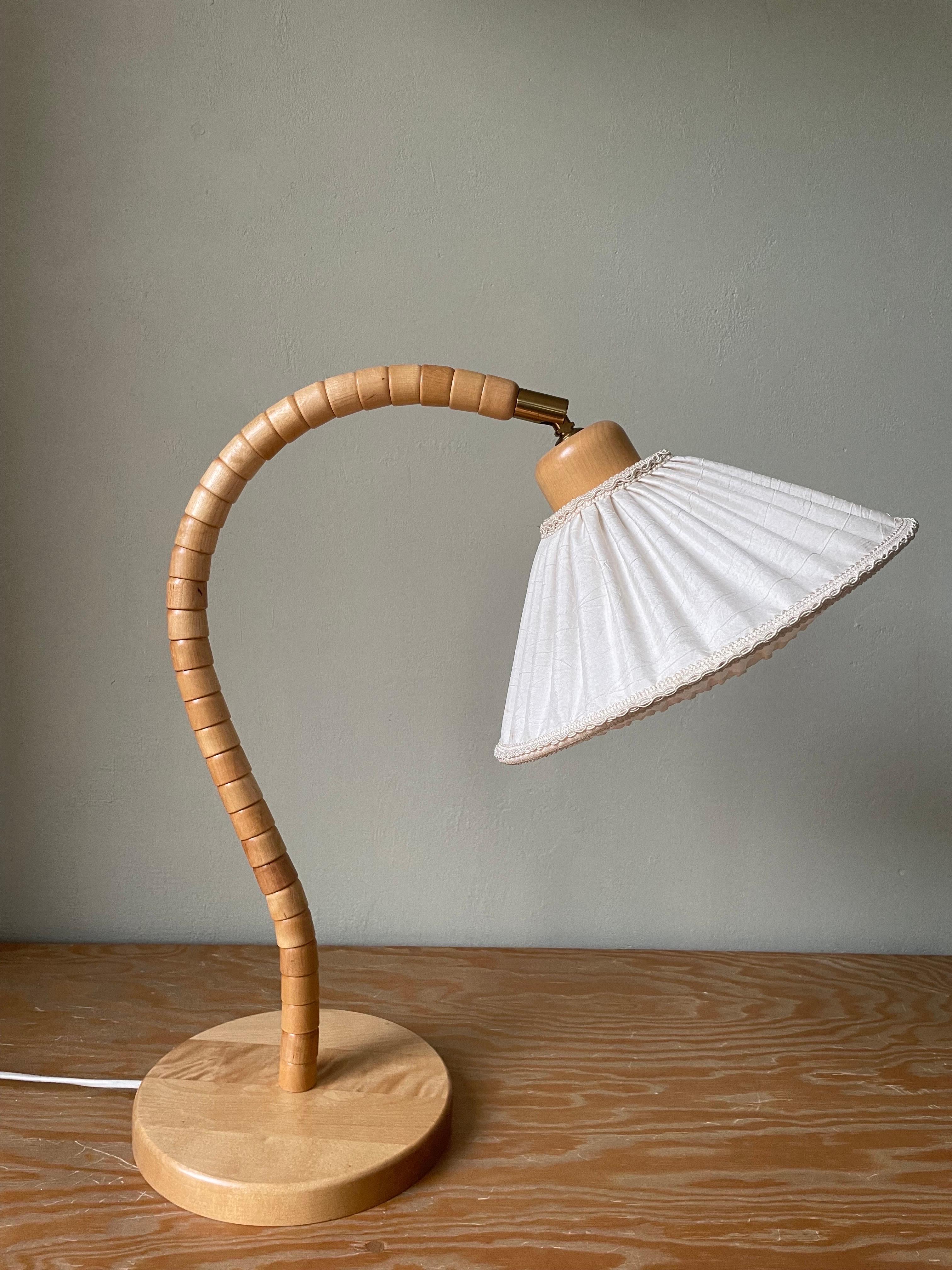 Markslöjd Beech Wood Swedish Modern Art Deco Lamp, 1960s 2