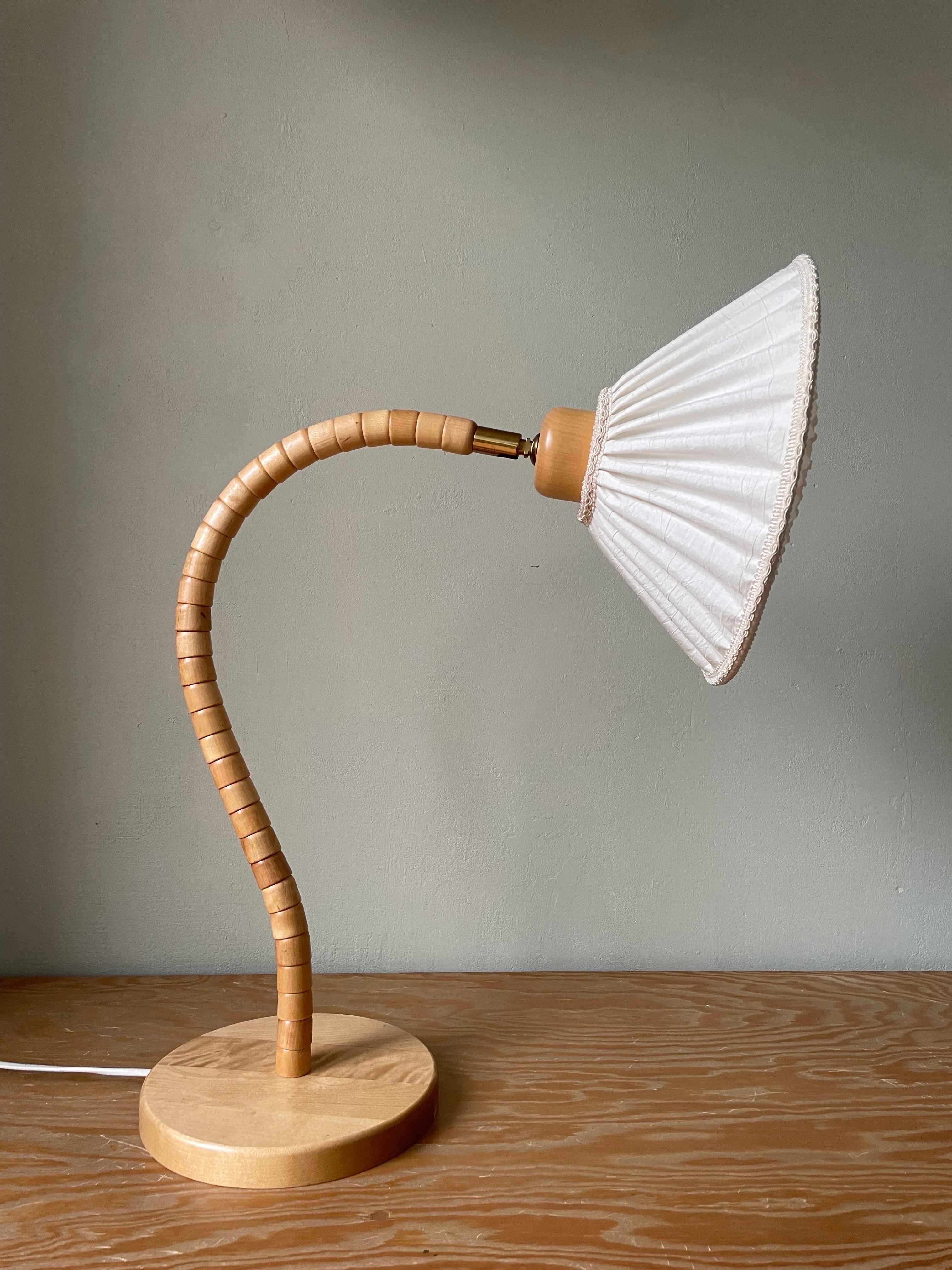 Markslöjd Beech Wood Swedish Modern Art Deco Lamp, 1960s 3