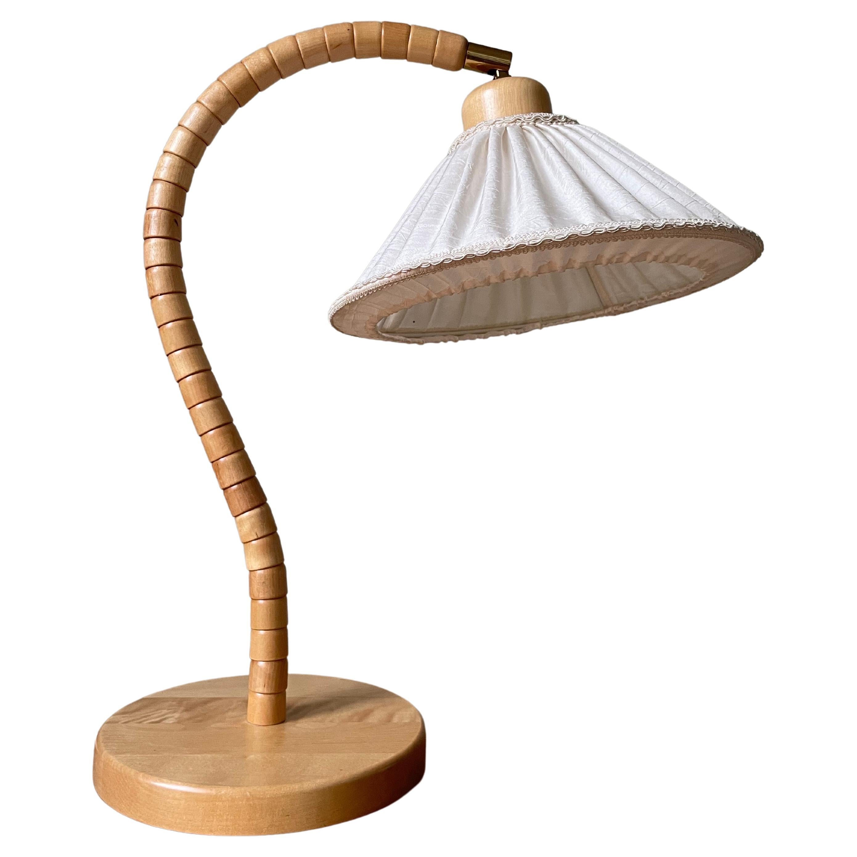 Markslöjd Beech Wood Swedish Modern Art Deco Lamp, 1960s For Sale