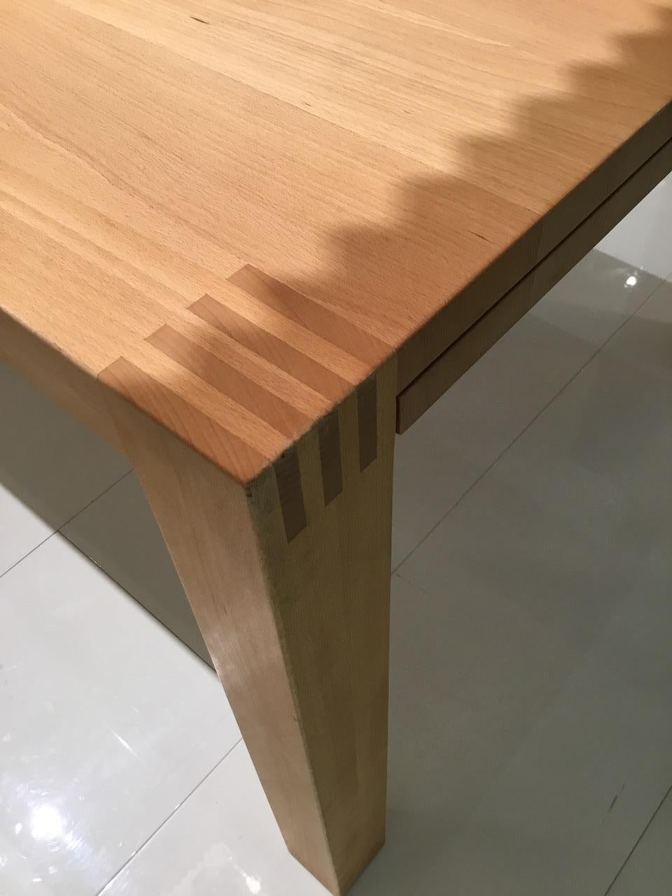 Beech Wood Parsons Style Extending Table 4