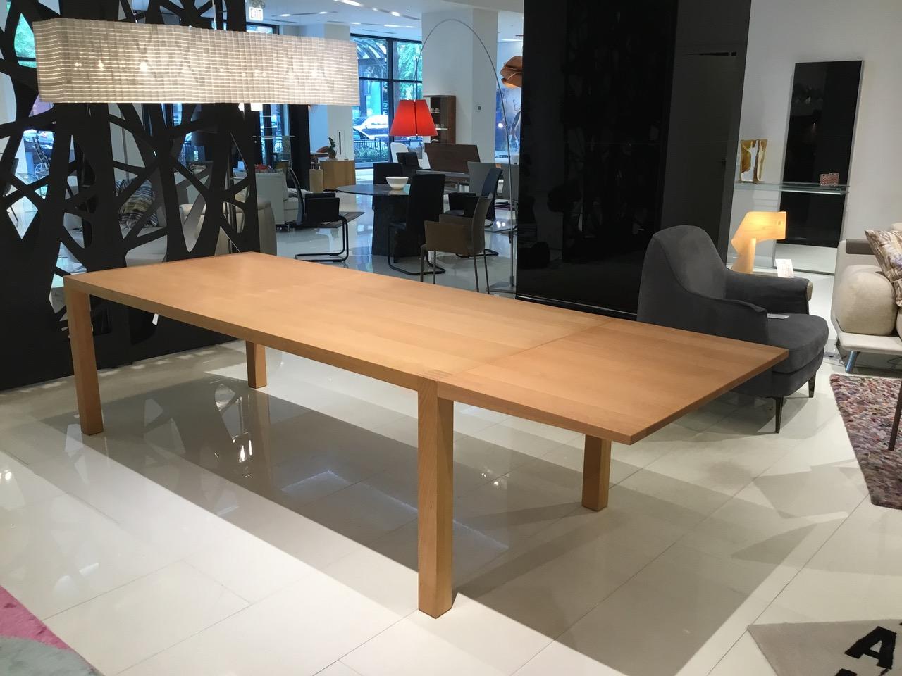 Modern Beech Wood Parsons Style Extending Table