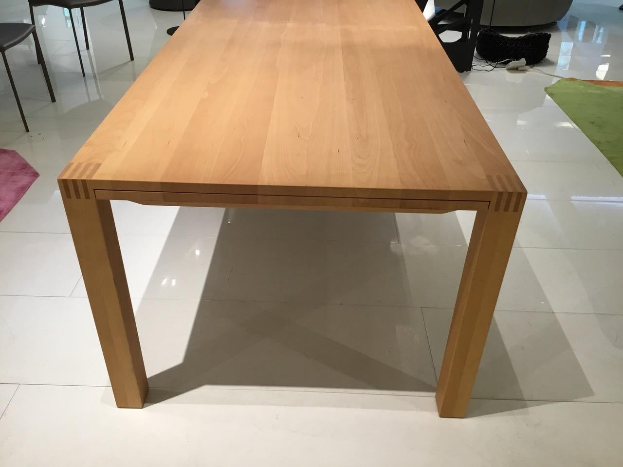 Beech Wood Parsons Style Extending Table 1