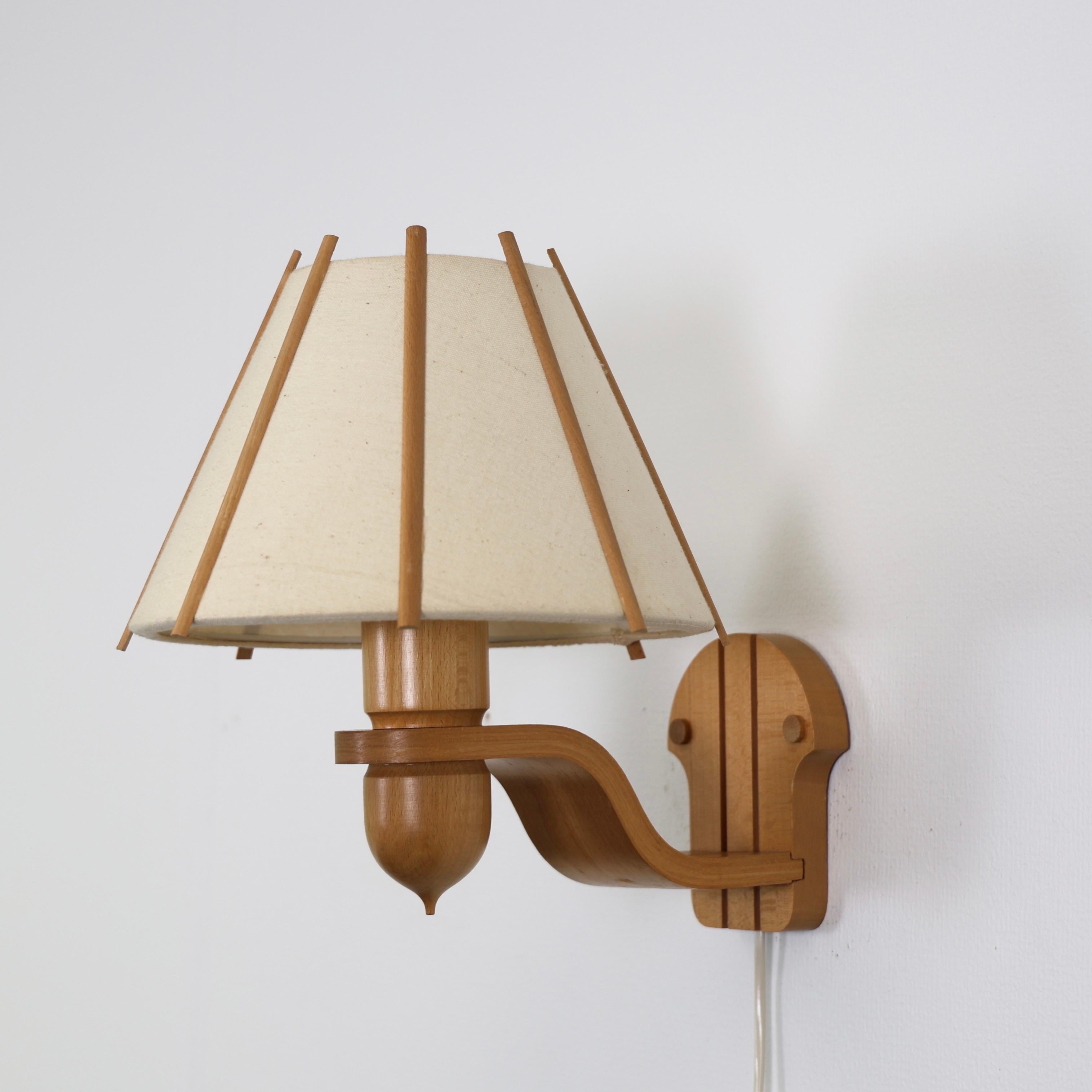Beech Wood Sconces by Jan Wickelgren for Aneta, 1970s, Sweden 1
