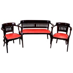 Antique Beechwood Bench by Otto Wagner For J&J Kohn, Austria, circa 1910