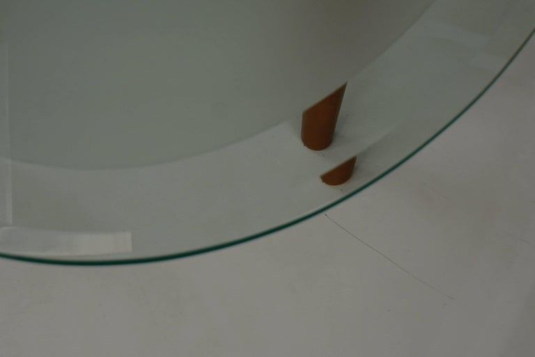 Beech Wooden Base and Oval Glass Tray Dining Table at 1stDibs