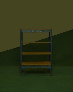 1950s Beech-Nut Display Shelf, Distressed Metal, Industrial Style