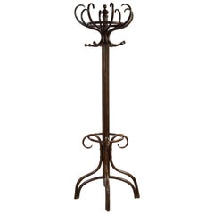 Beechwood Bentwood Thonet Style Hall Stand with Revolving Top Section