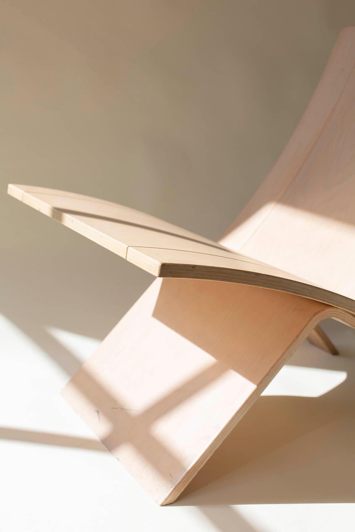 Beechwood 'Laminex' Folding Chair by Jens Nielsen 80s for Falster For Sale 8