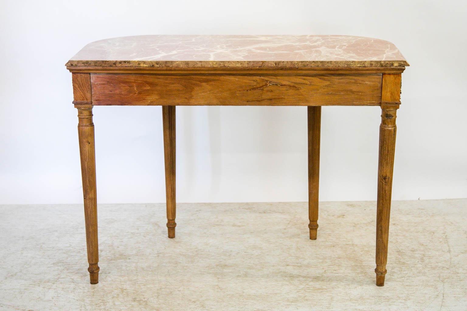 Beechwood Marble Top Console 2