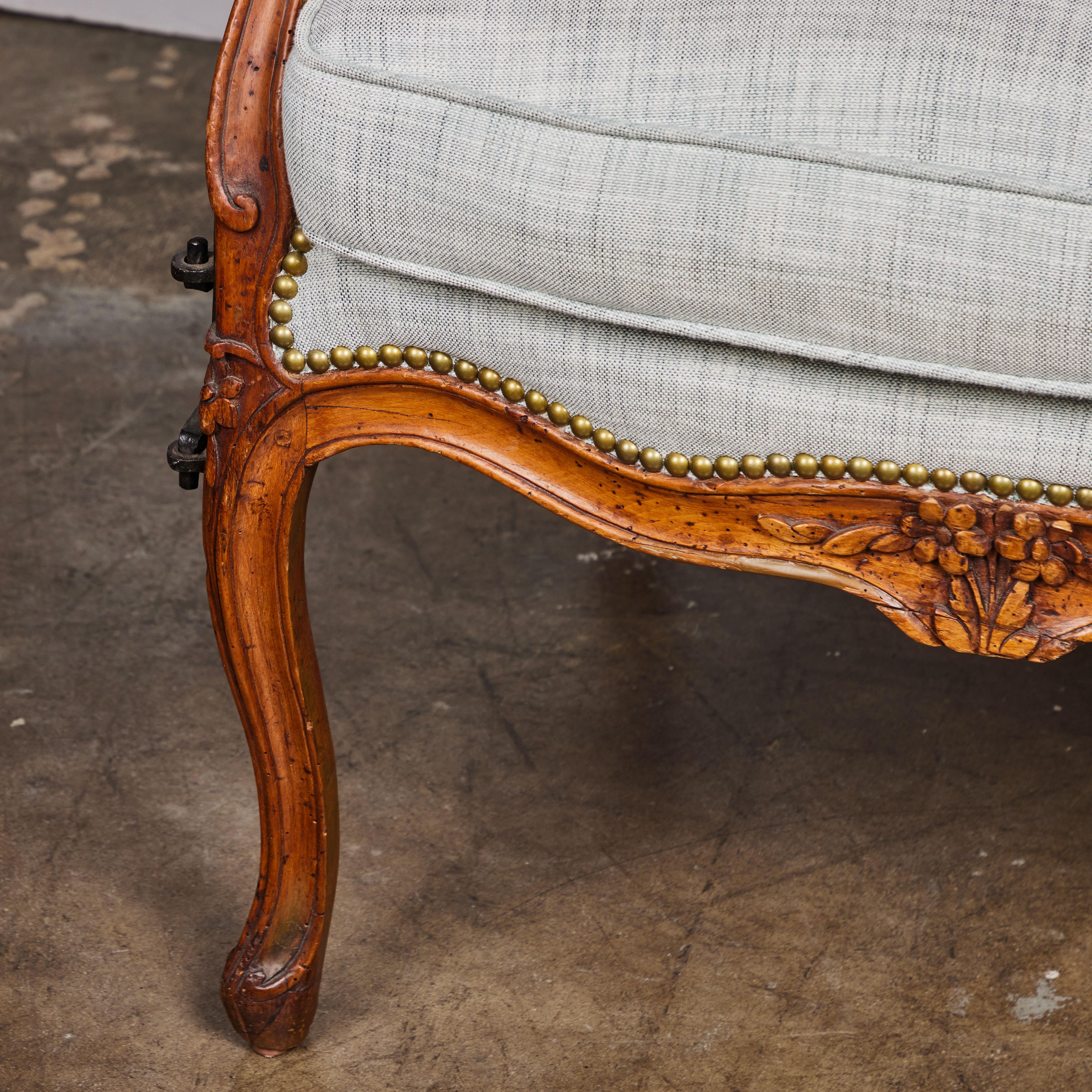 Hand-Carved Beechwood Ratchet Wing Chair For Sale