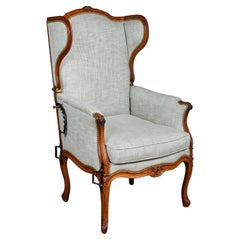 Antique Beechwood Ratchet Wing Chair