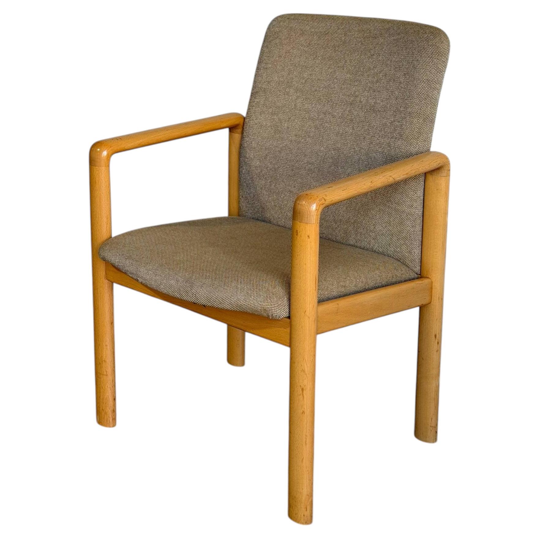 Beechwood Upholstered Armchair Mid-Century Modern Vintage For Sale