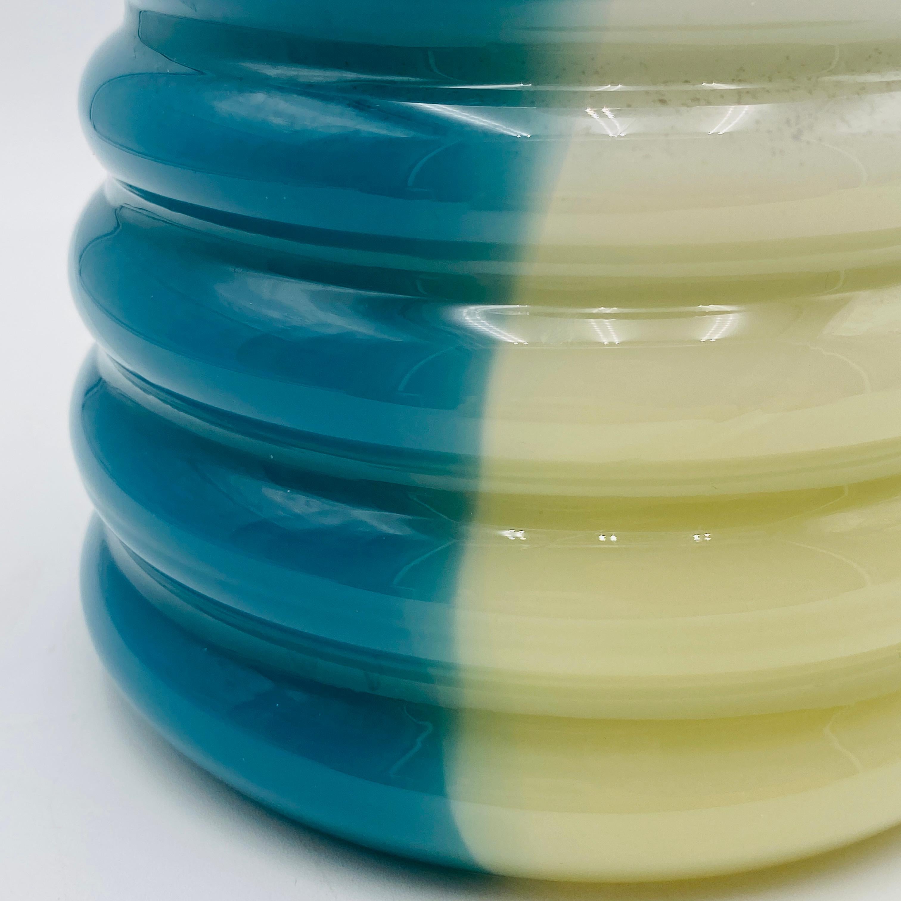 Beehive Blown Glass Vase Signed For Sale 3