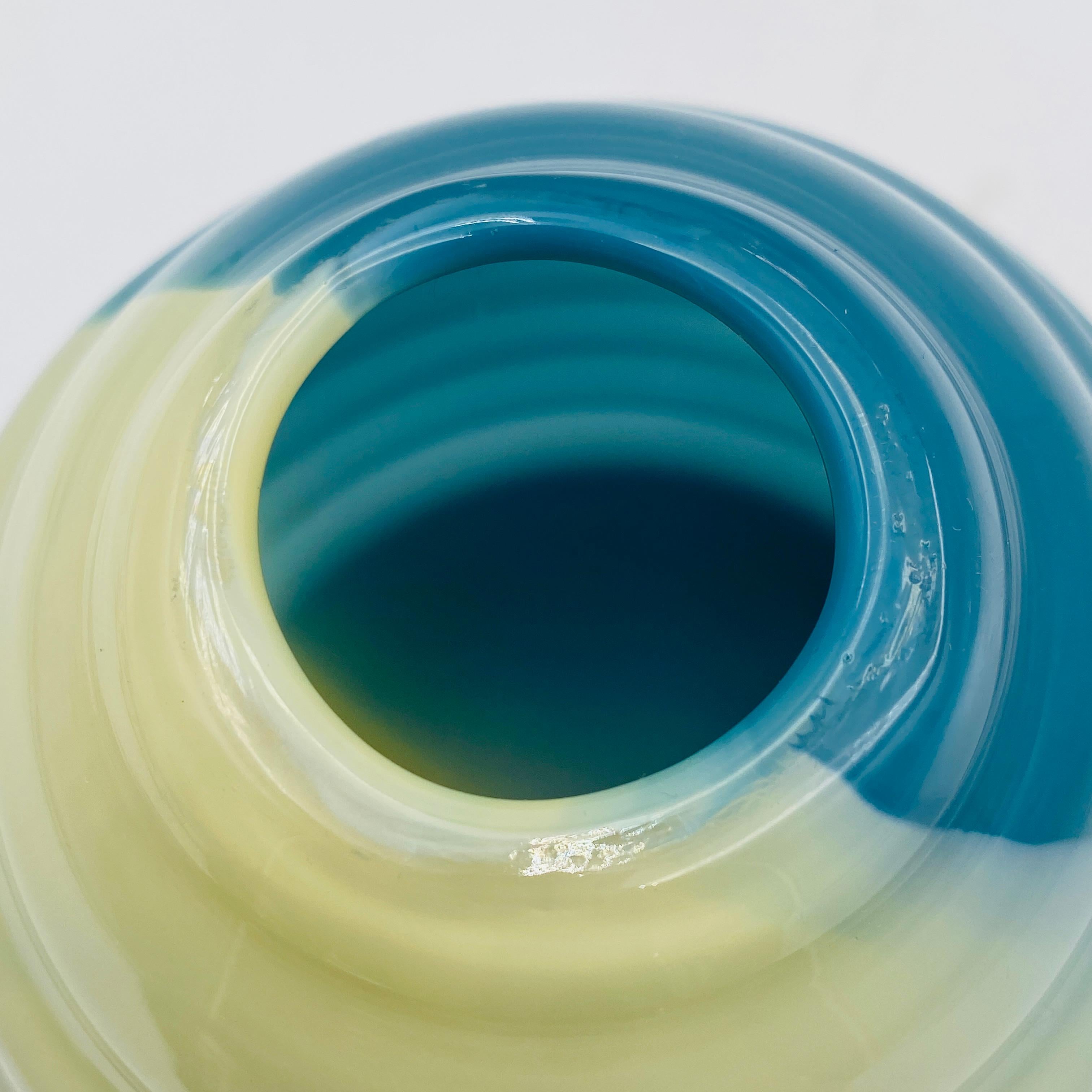 Beehive Blown Glass Vase Signed For Sale 6