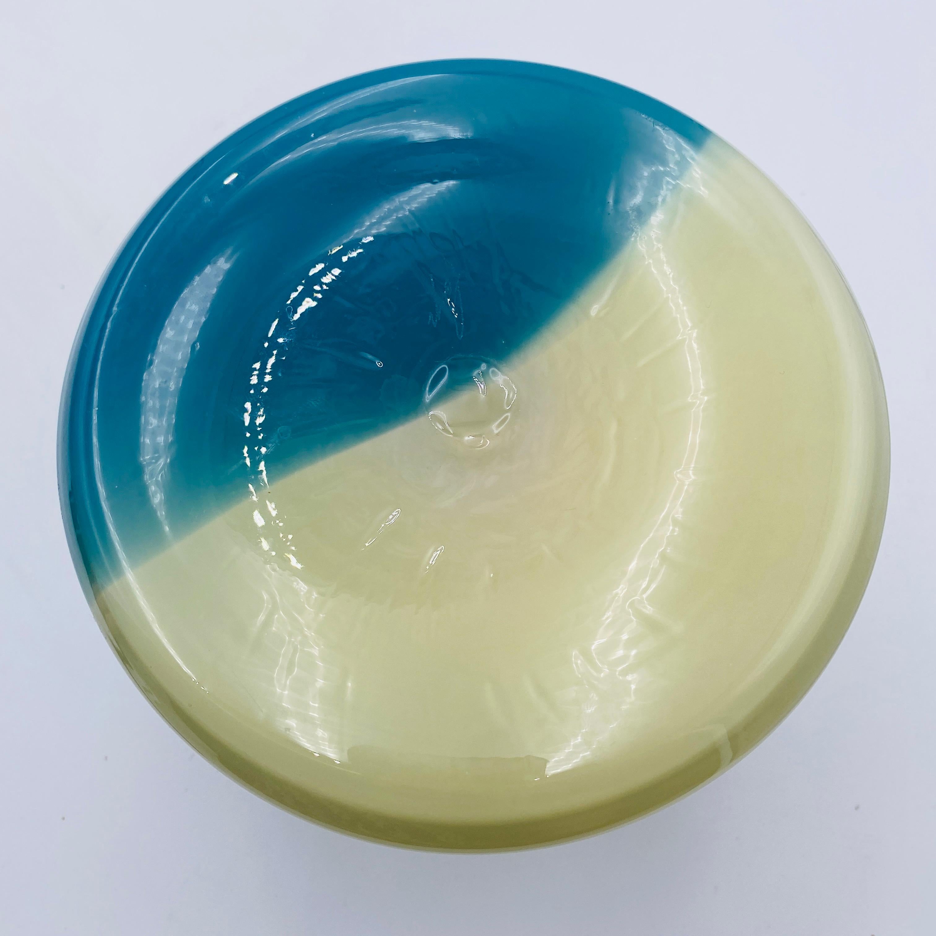 20th Century Beehive Blown Glass Vase Signed For Sale