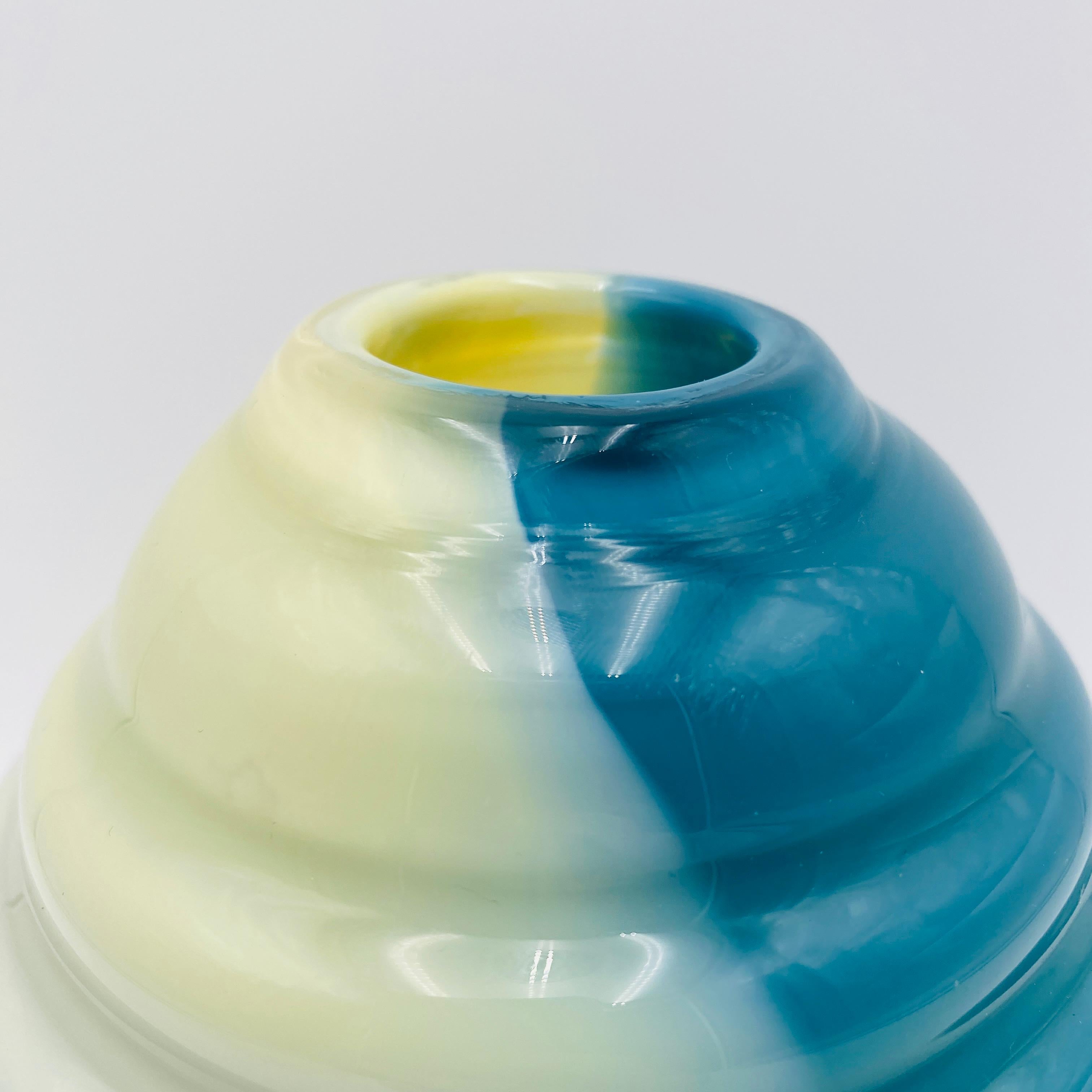 Beehive Blown Glass Vase Signed For Sale 2