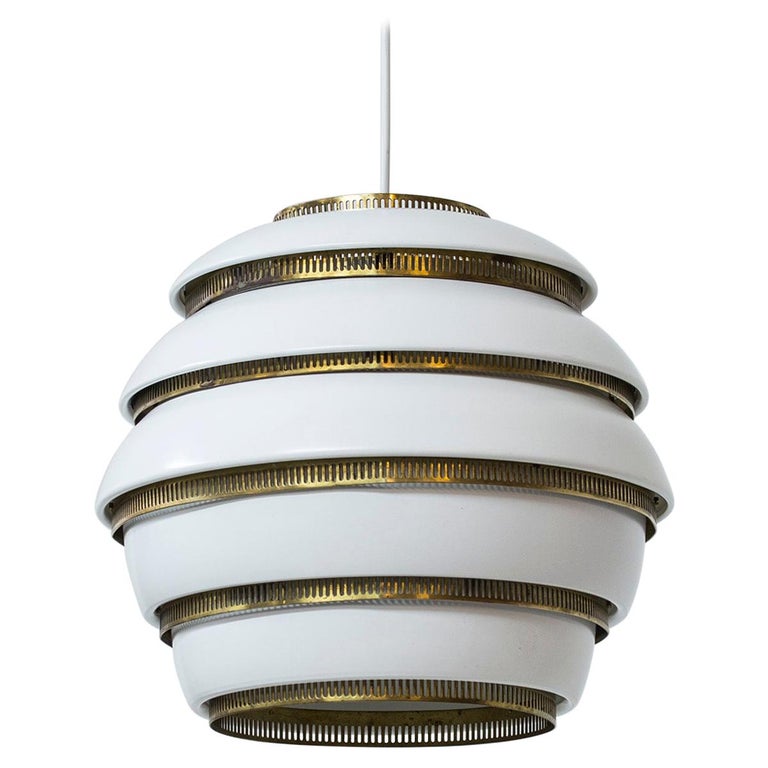 Beehive" Ceiling Lamp Model A331 by Alvar Aalto, Valaisinpaja OY, Finland  1960s at 1stDibs