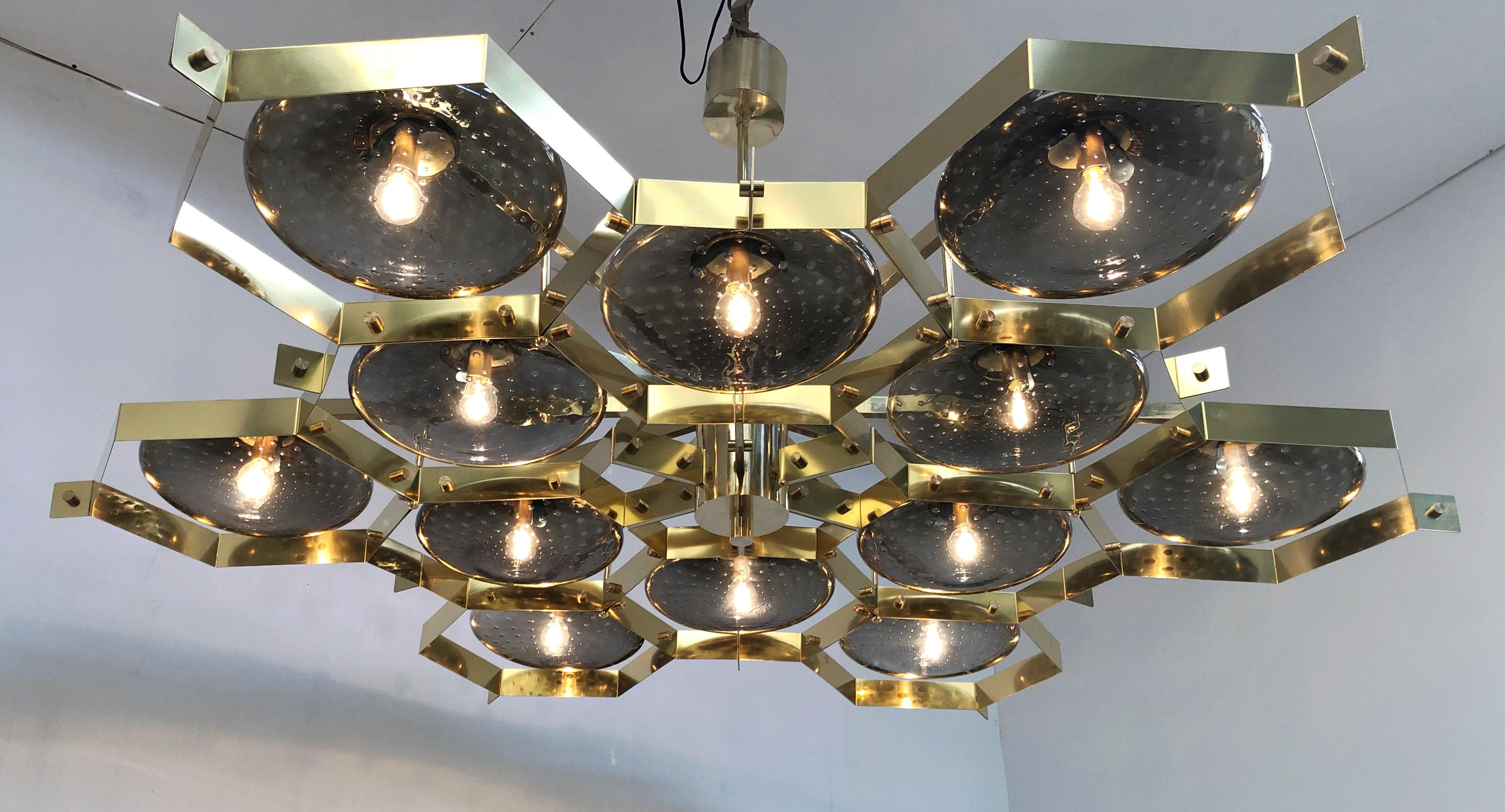 Mid-Century Modern Beehive Chandelier by Fabio Ltd For Sale