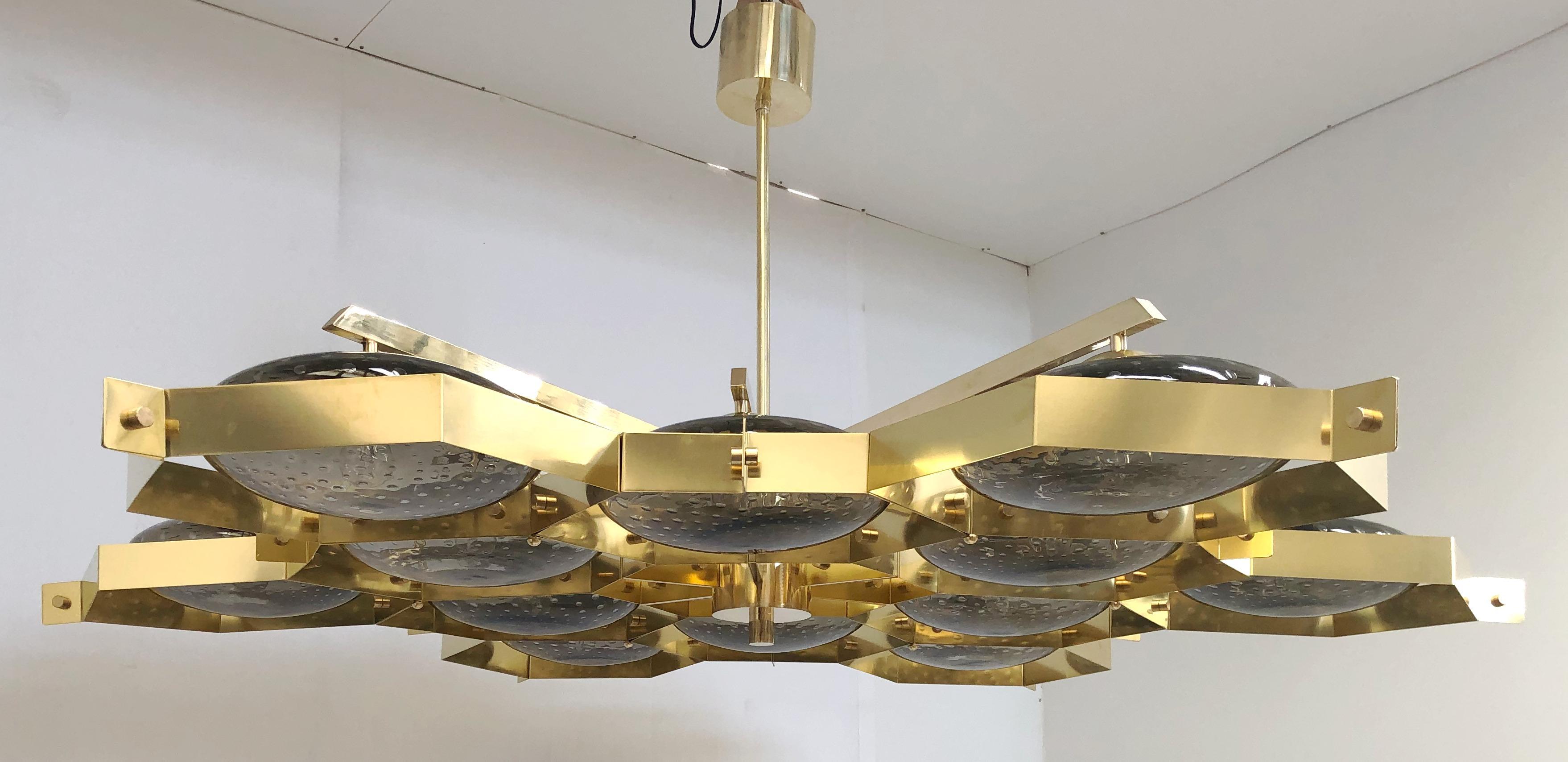 Brass Beehive Chandelier by Fabio Ltd For Sale