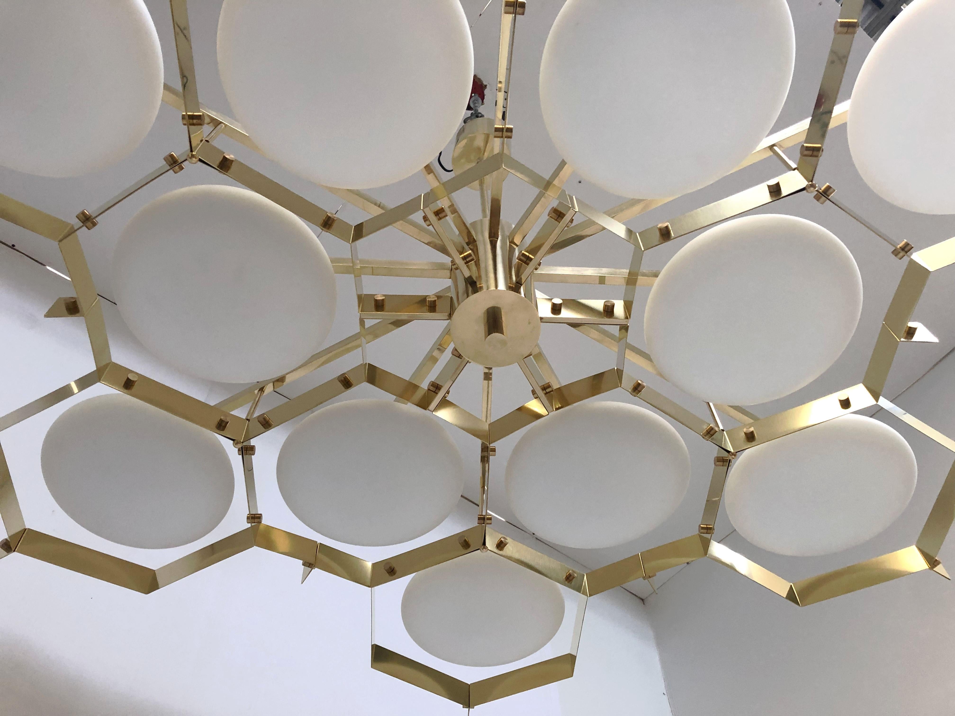 Brass Beehive Chandelier by Fabio Ltd For Sale