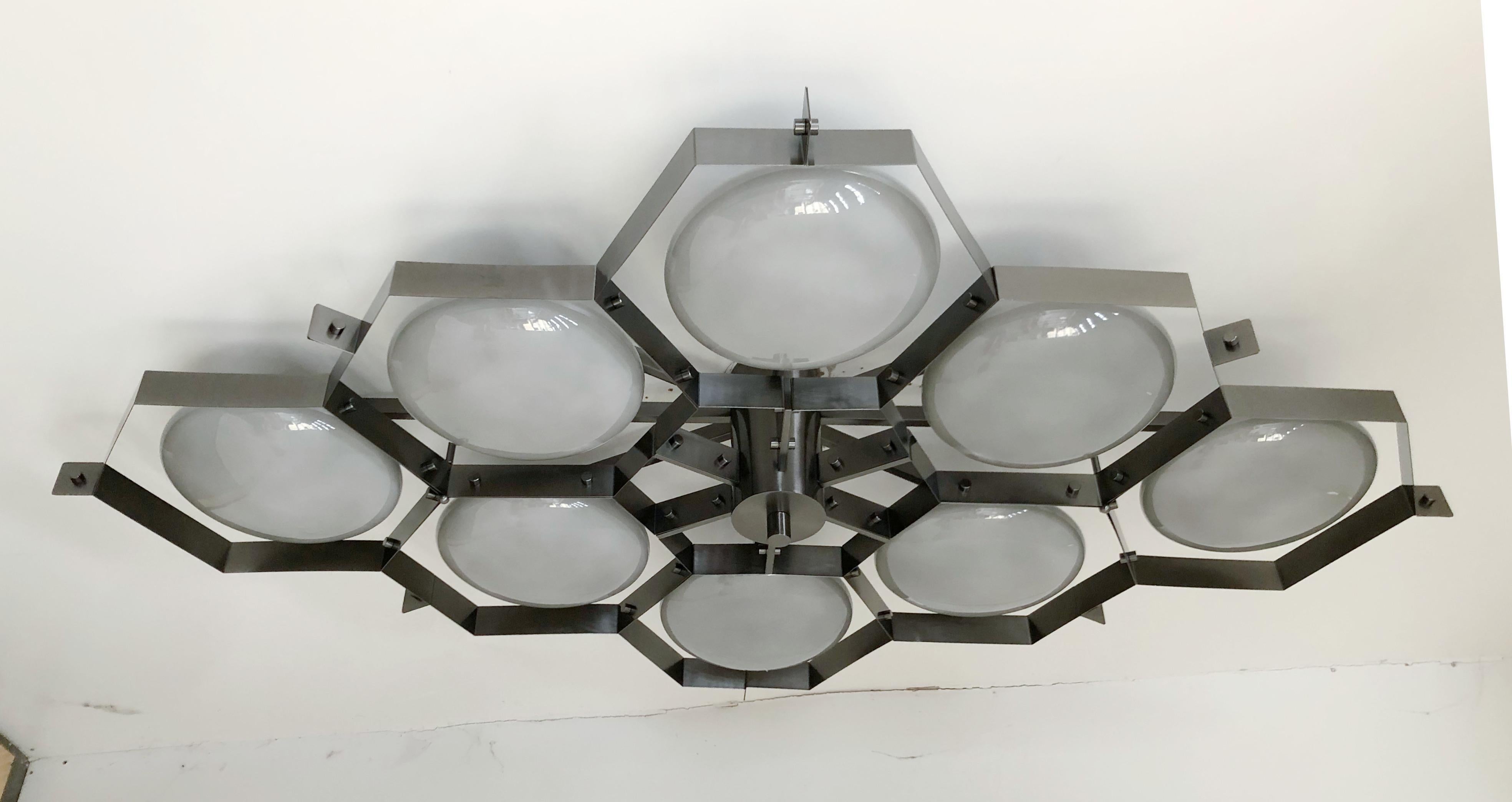 Modern Beehive Flush Mount by Fabio Ltd For Sale