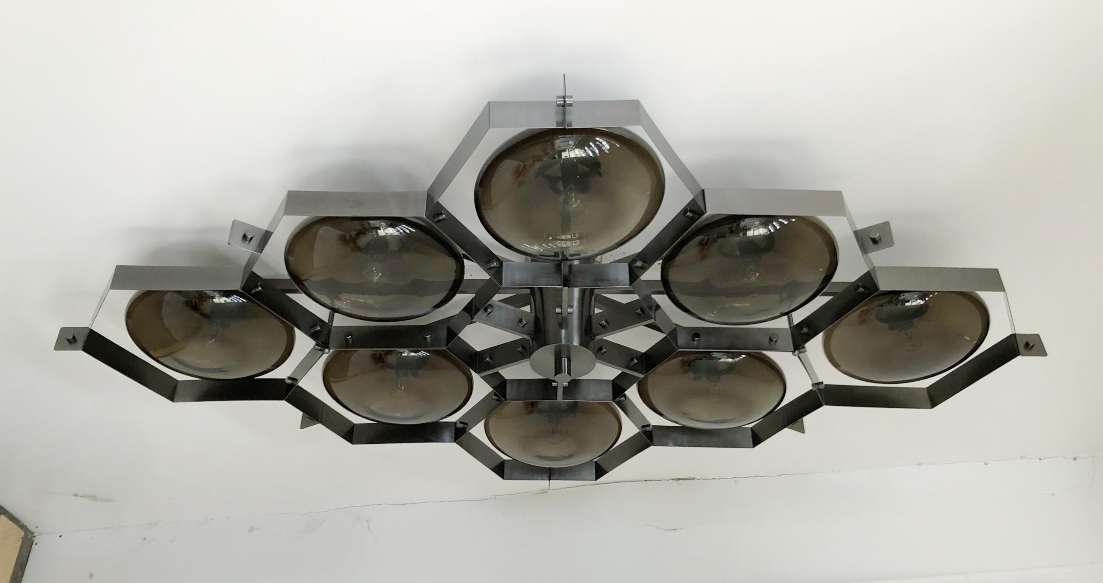 Modern Beehive Flush Mount by Fabio Ltd For Sale