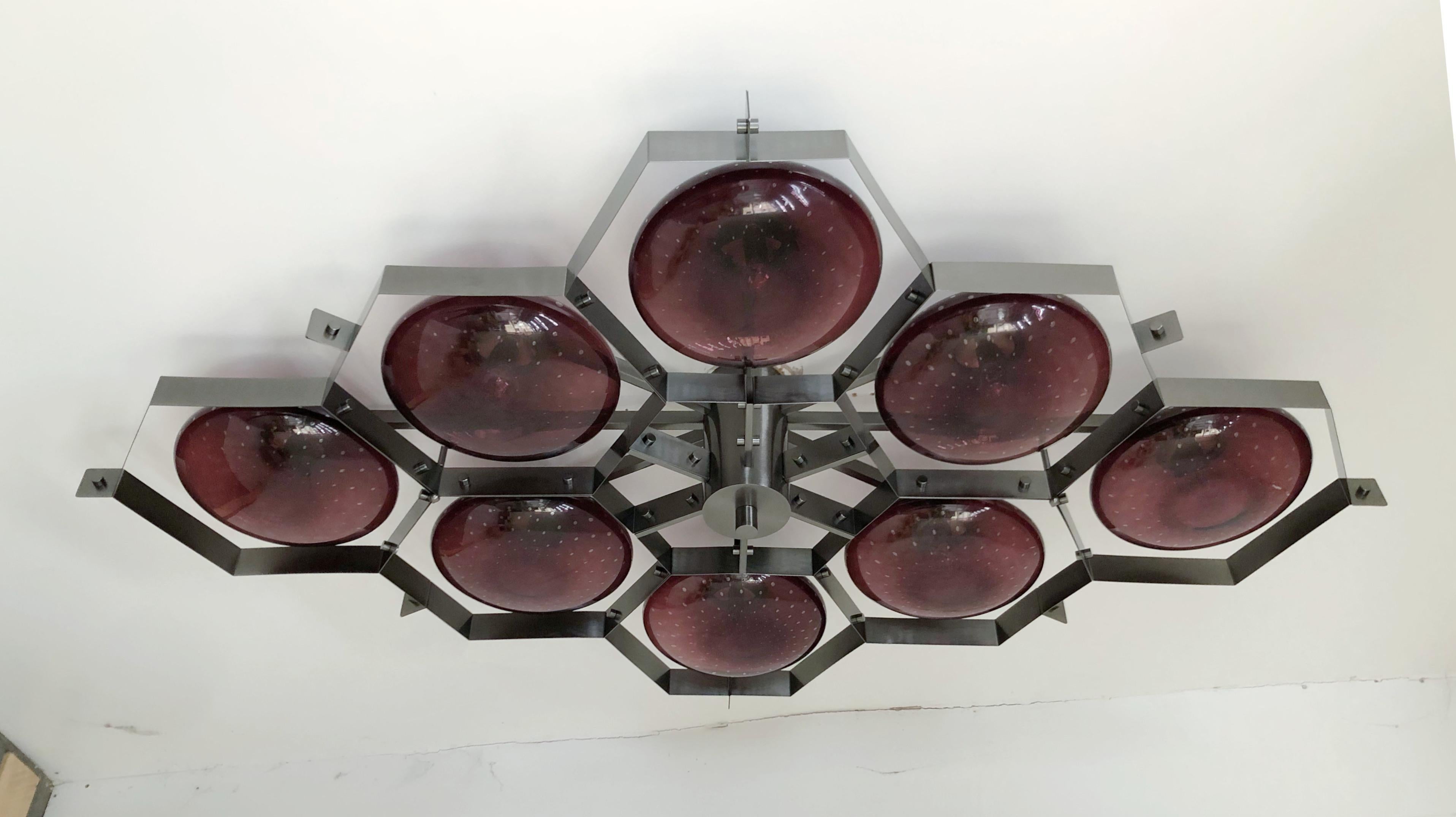 Modern Beehive Flush Mount by Fabio Ltd For Sale